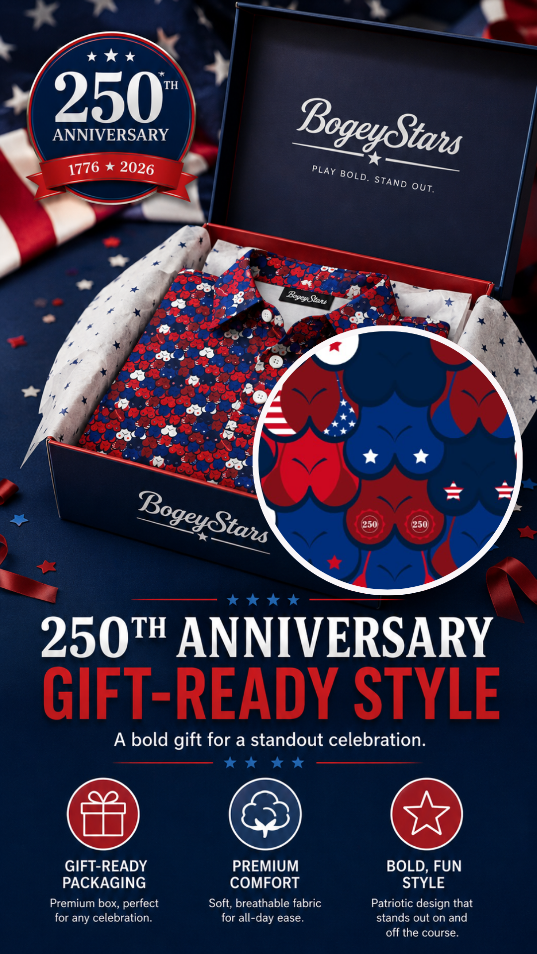 Bogey Stars Golf Facebook ad from May 20, 2026