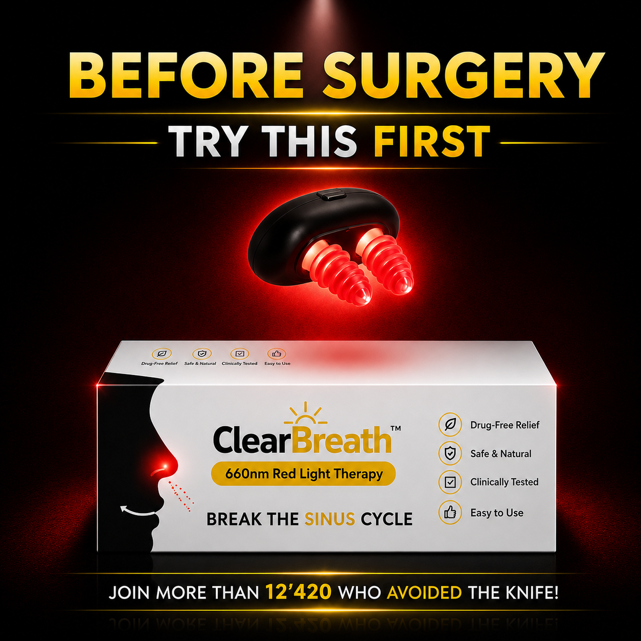 Cacaw Facebook ad: Breathe Easier in Just 10 Minutes