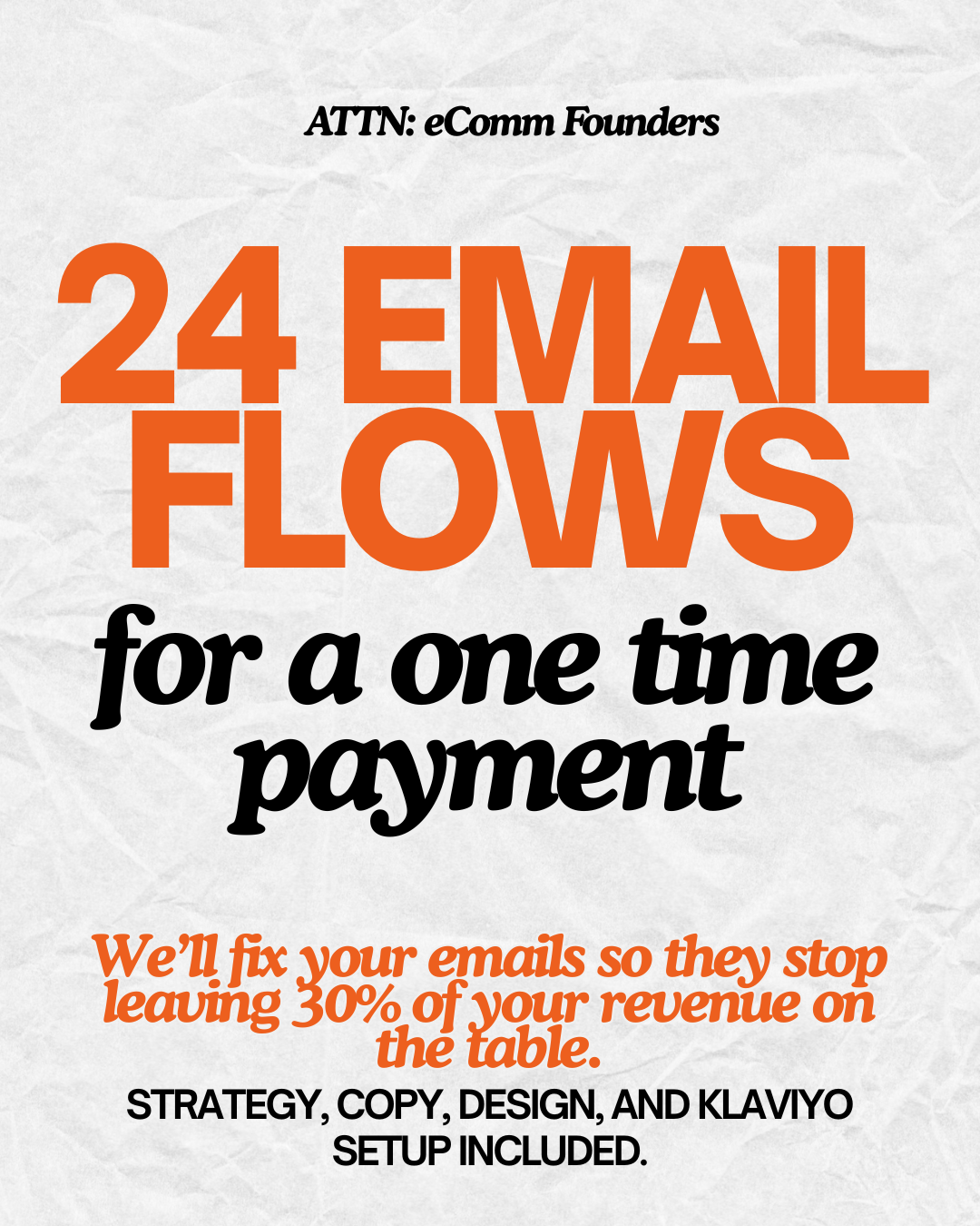 Sendly Facebook ad: 24 done for you Klaviyo flows built to…