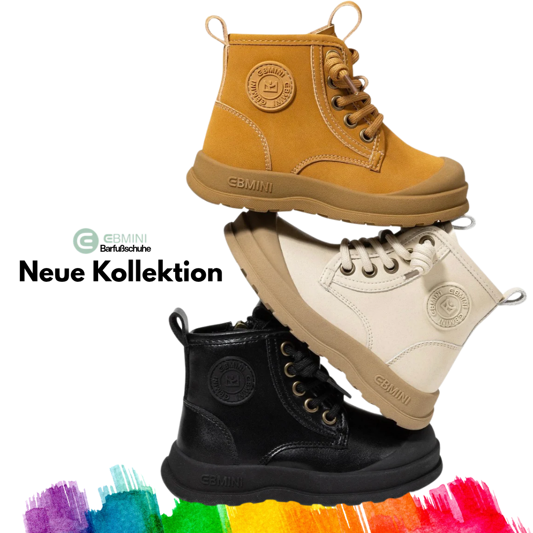 Ebmini - Kids Facebook ad: EBMINI Barfußchuhe, die Kindern Freiheit schenken.