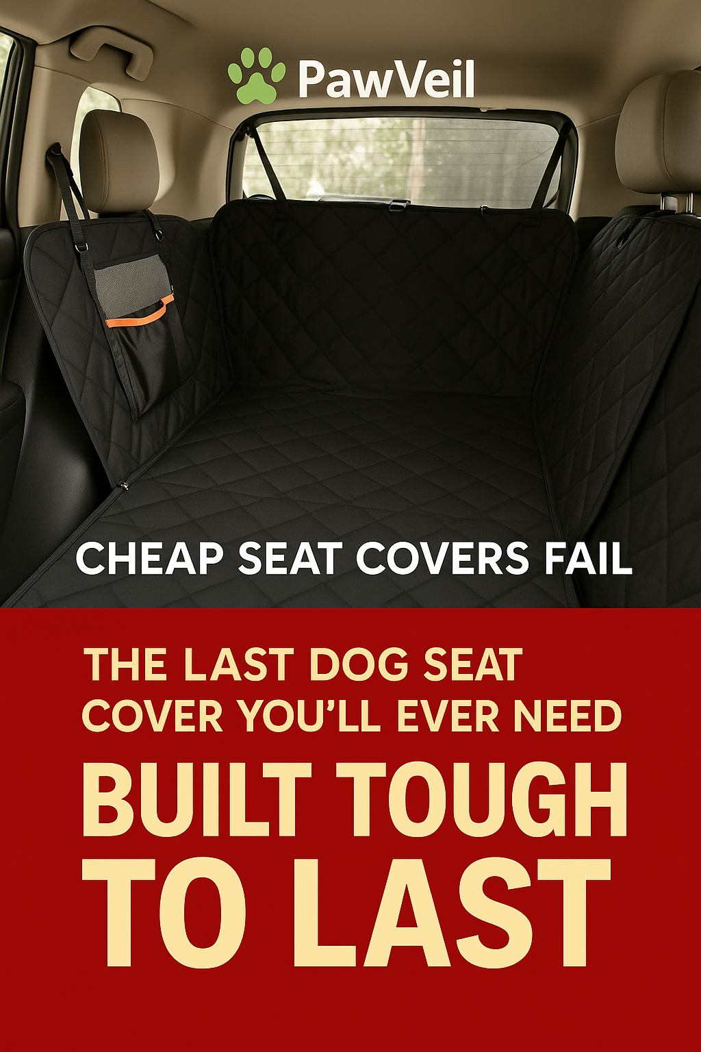 Pawveil Facebook ad: The Last Seat Cover You'll Need
