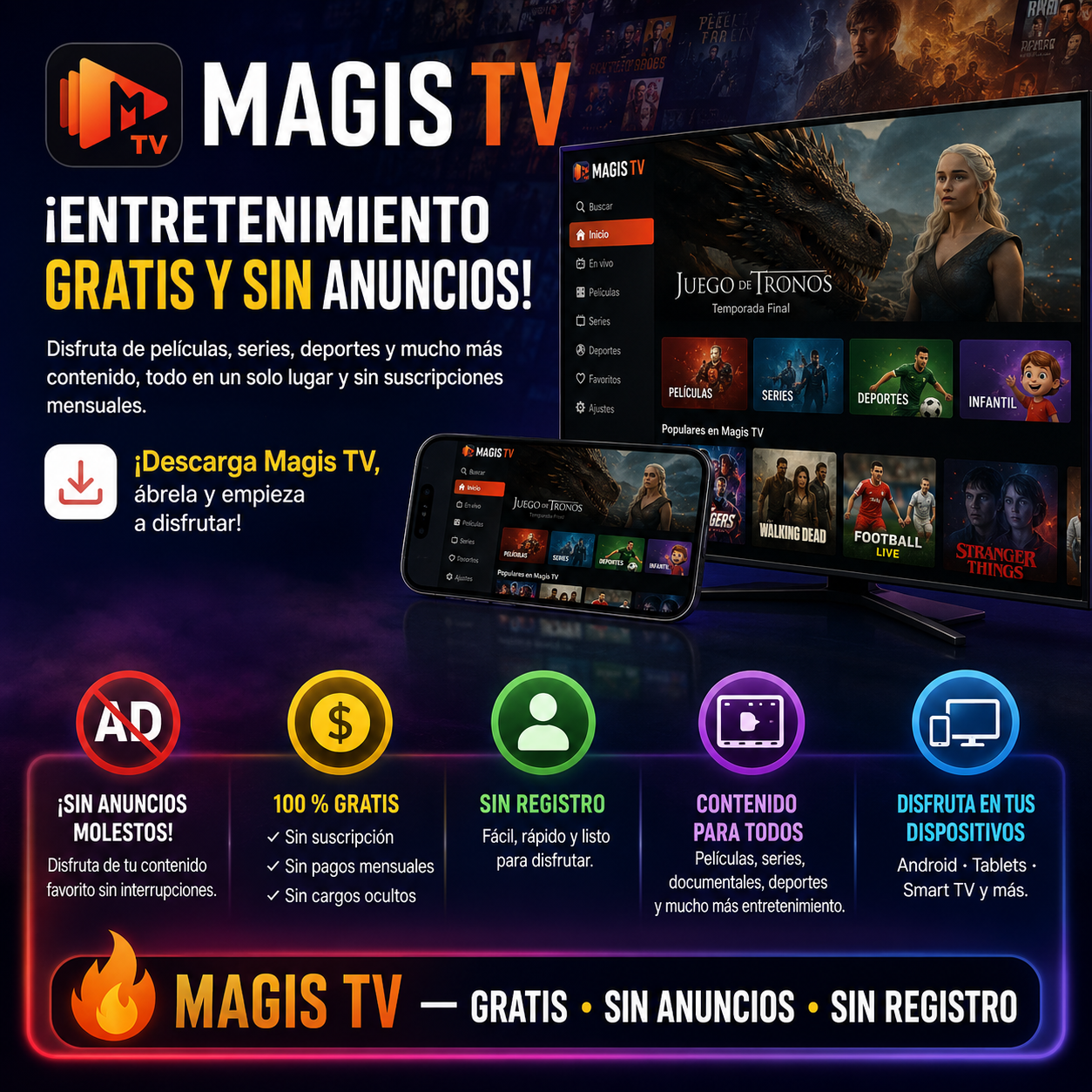 Rebortfrontrend Sebrengflo Facebook ad: ¡Magis TV MOD: películas, series y entretenimiento gratis…