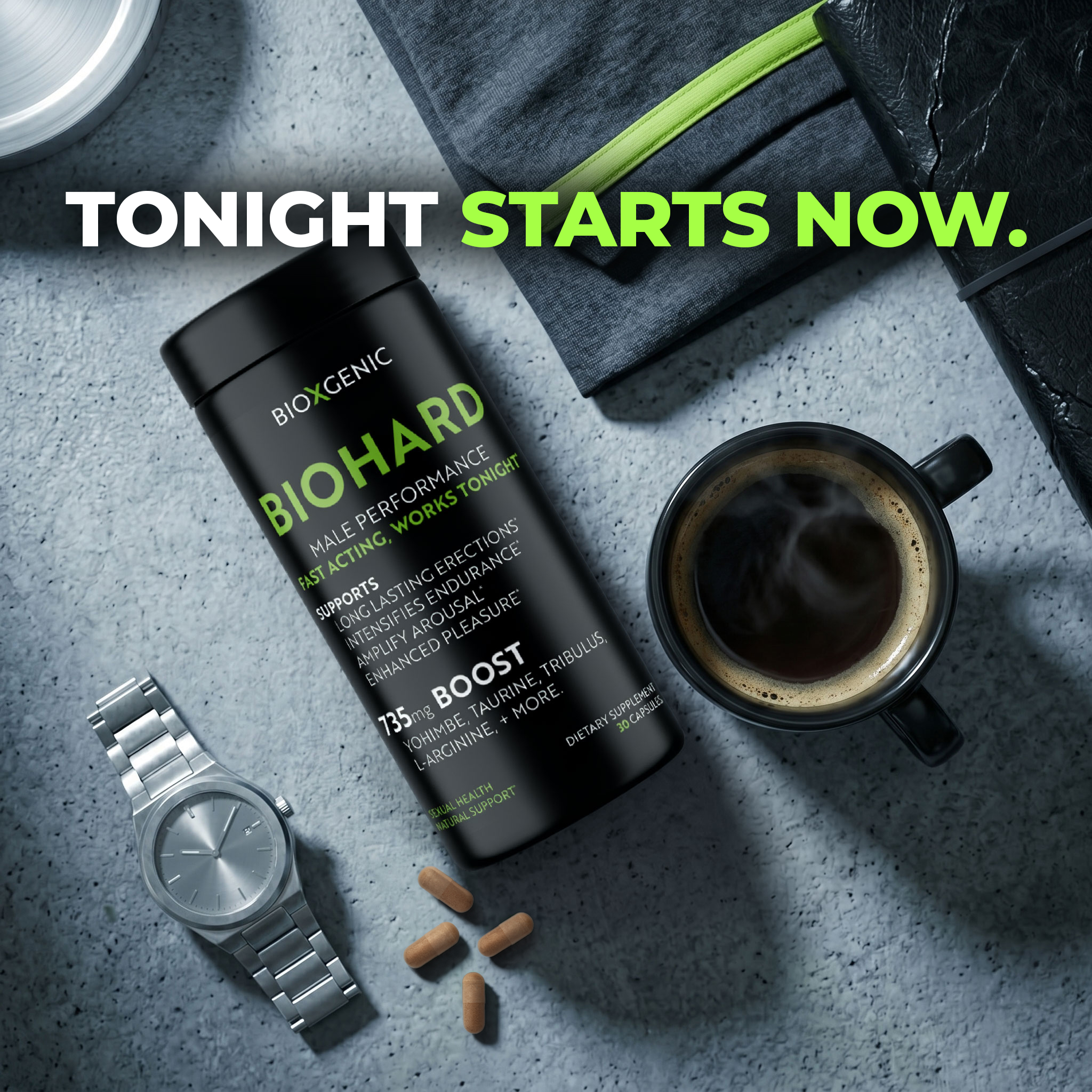 Bioxgenic Facebook ad: TONIGHT STARTS NOW.