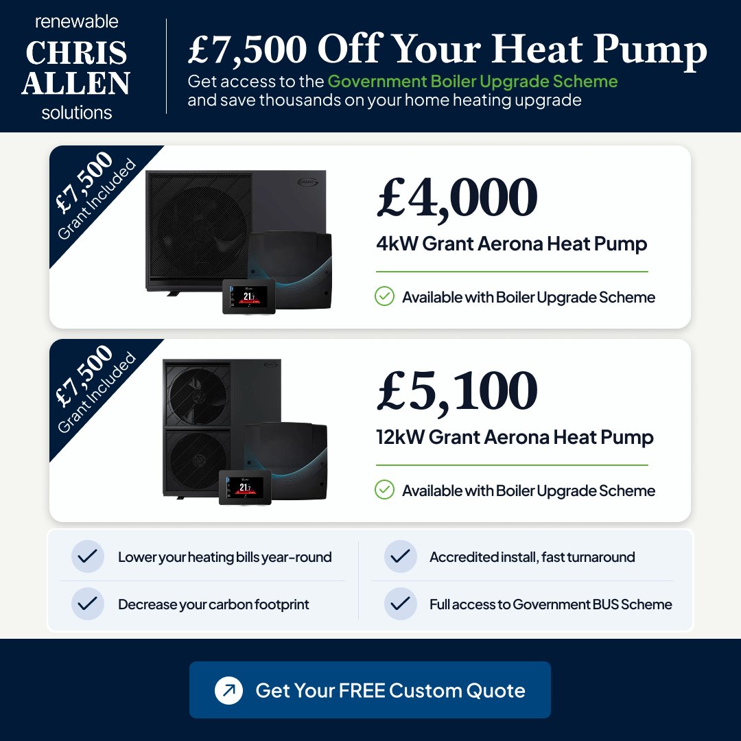 Chris Allen Plumbing and Heating Ltd Facebook ad: Up to £9000 BUS Grant Discount