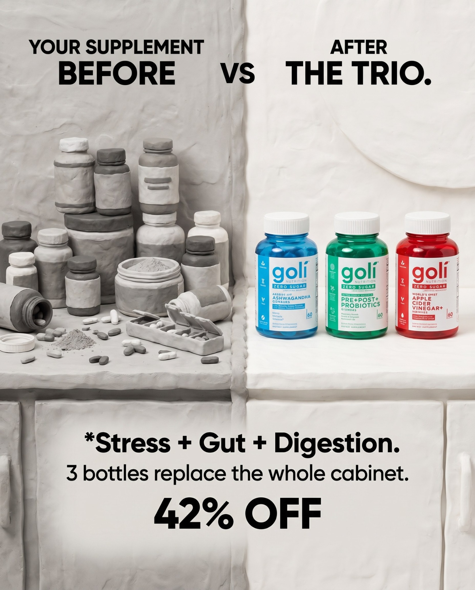 Goli Facebook ad: OVER 60% OFF + 100% FREE Shipping
