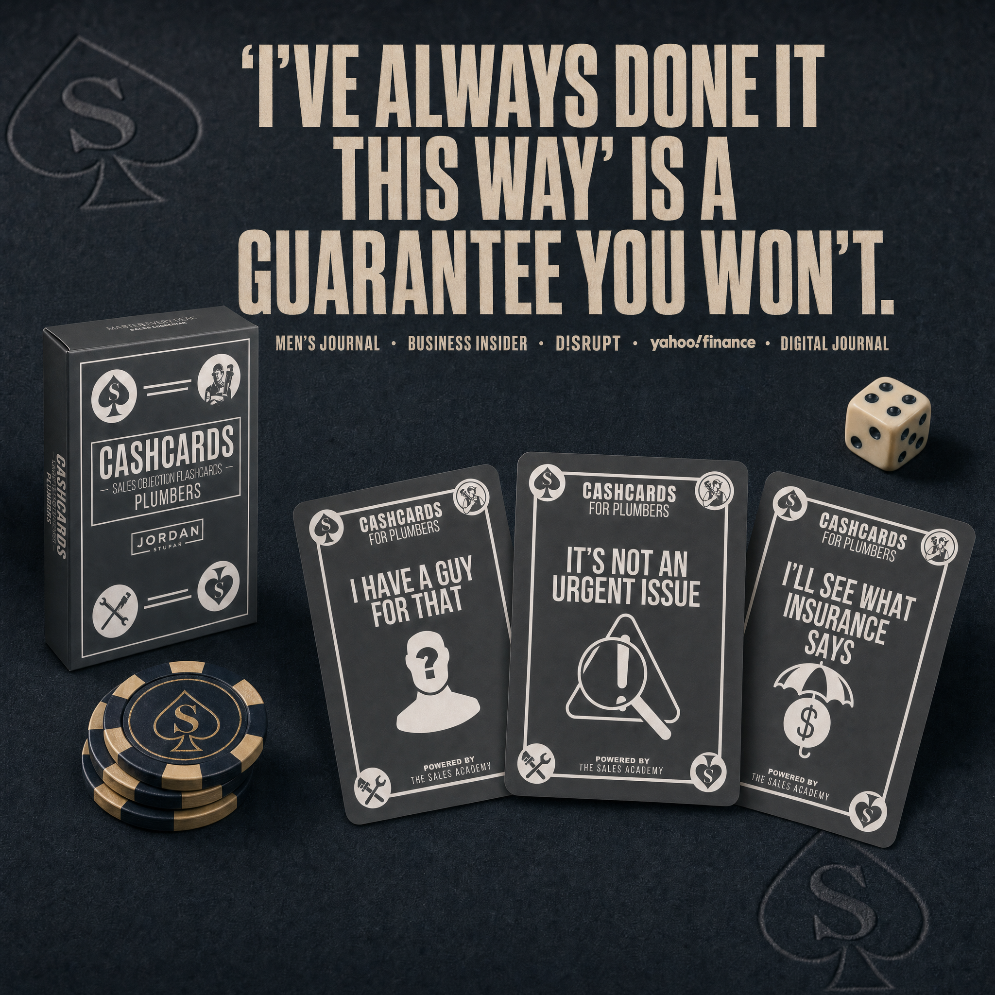 Jordan Stupar Facebook ad: Close More Plumbing Jobs With 46 Cards