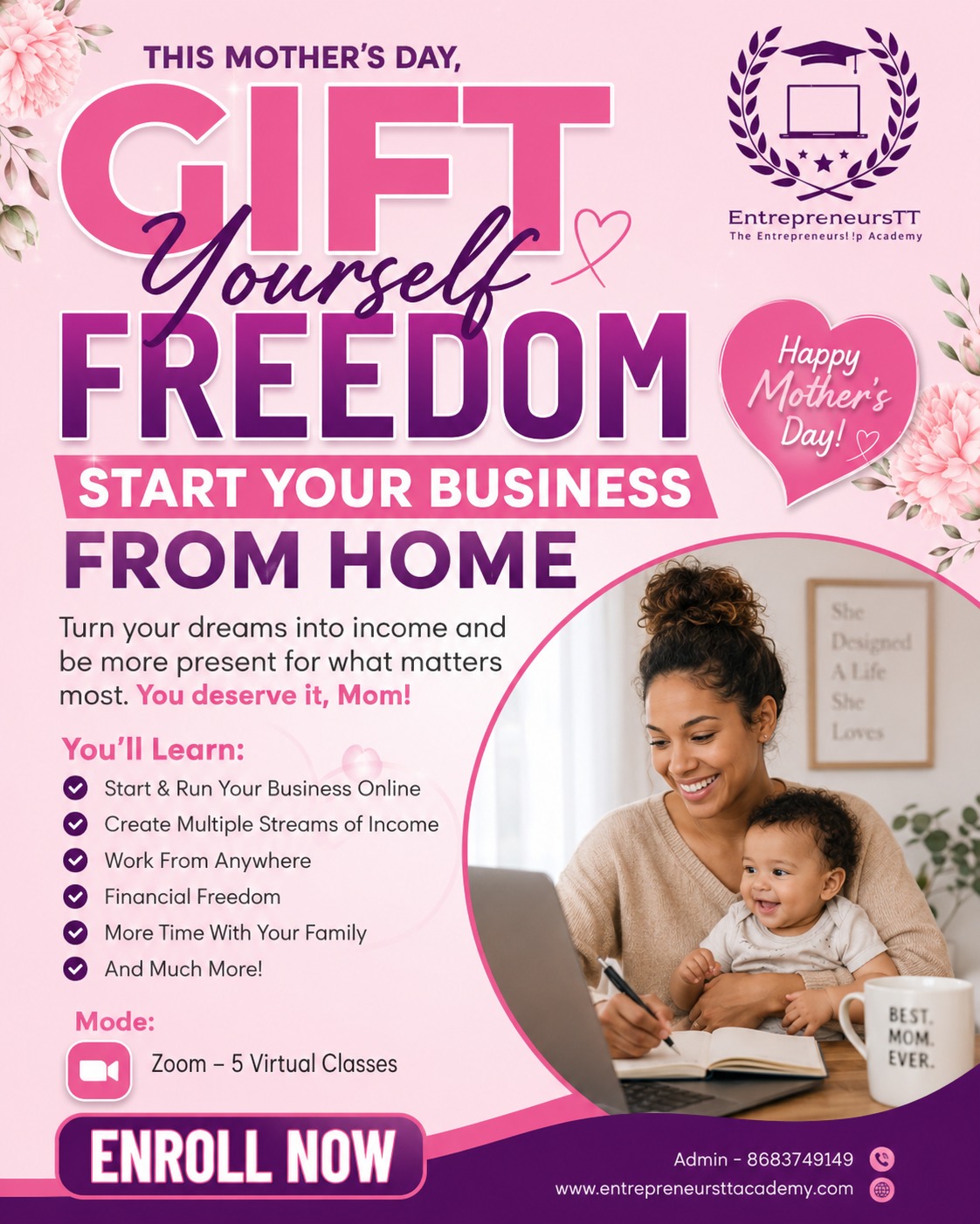 Entrepreneurstt Facebook ad: Enroll Now
