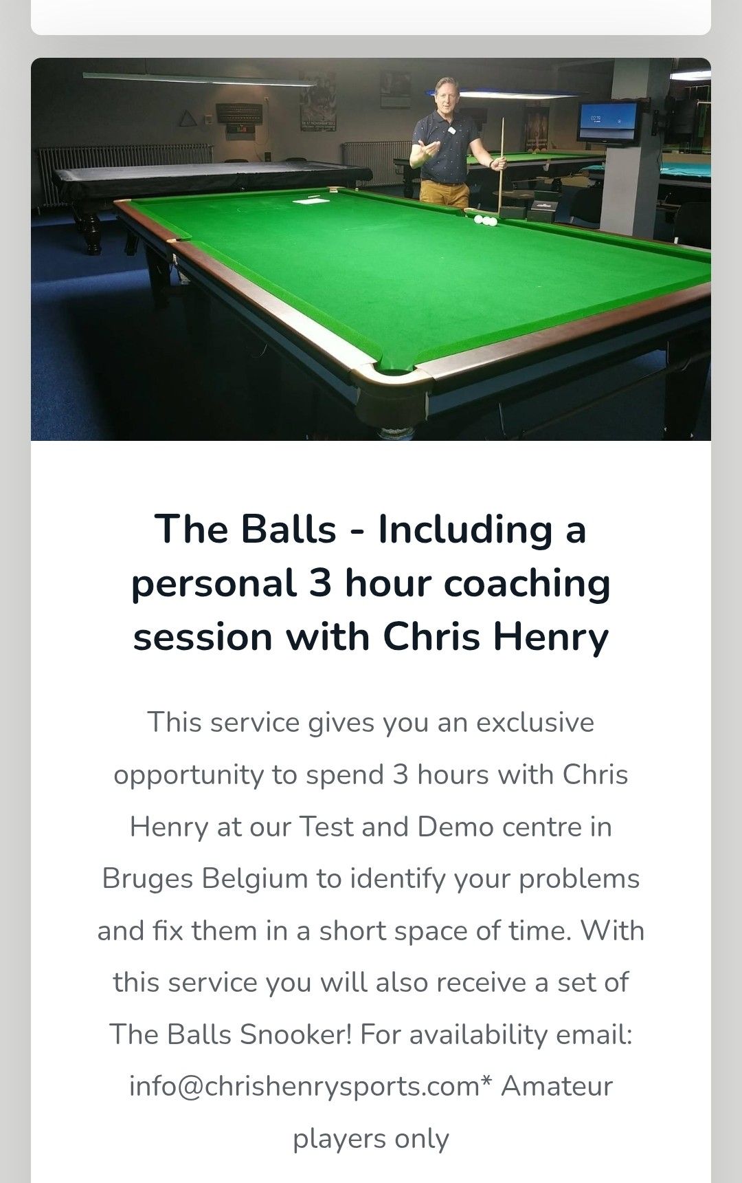 Chris Henry Sports Facebook ad: Professional Subconscious Mental & performance coaching…