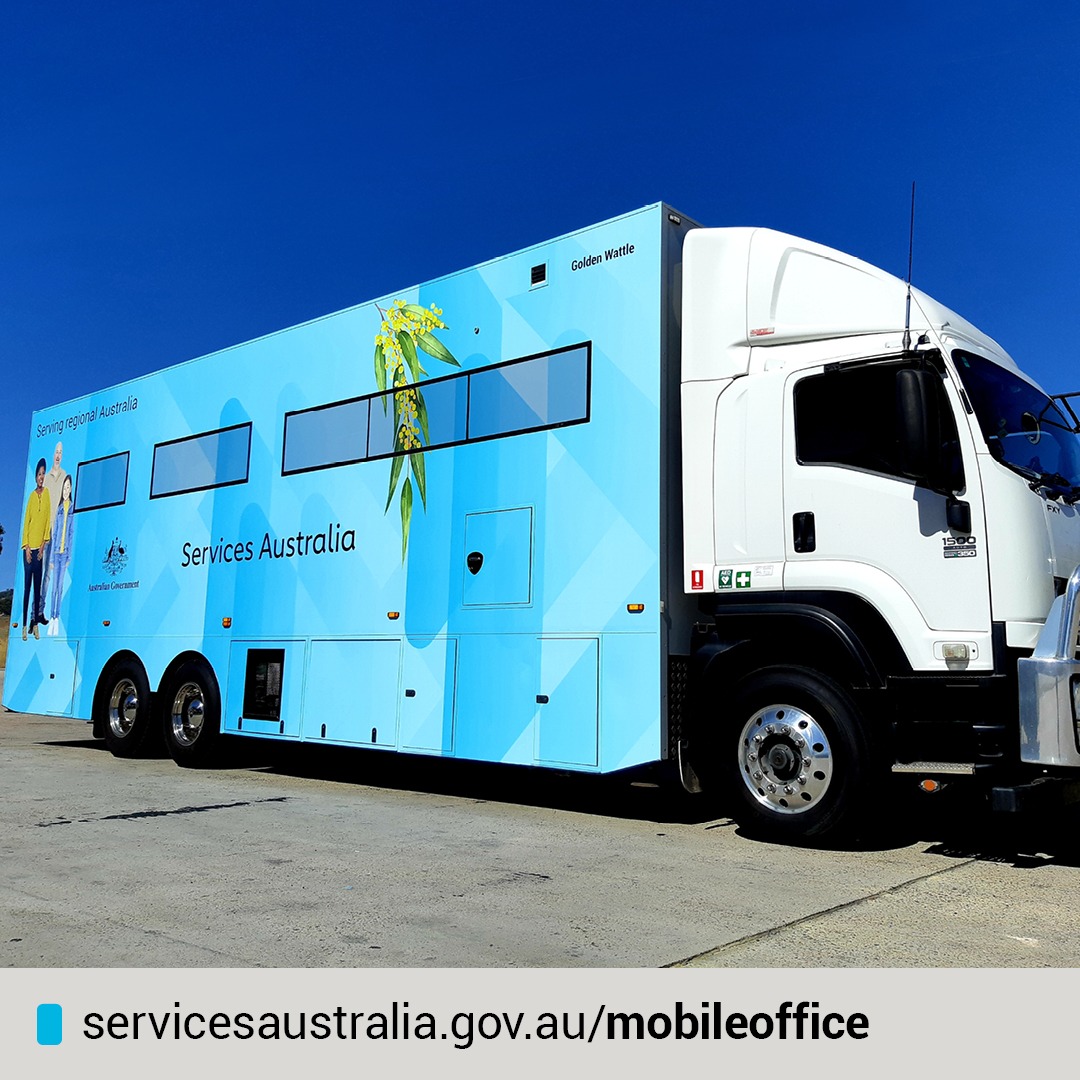 Services Australia Facebook ad: Mobile service centres, Services Australia