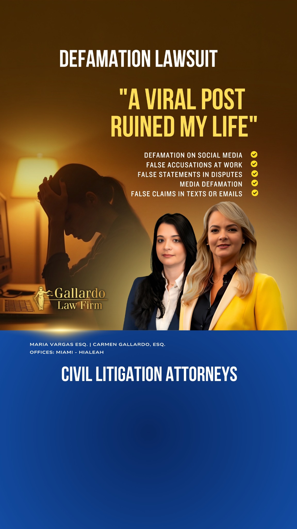 Gallardo Law Firm Facebook ad