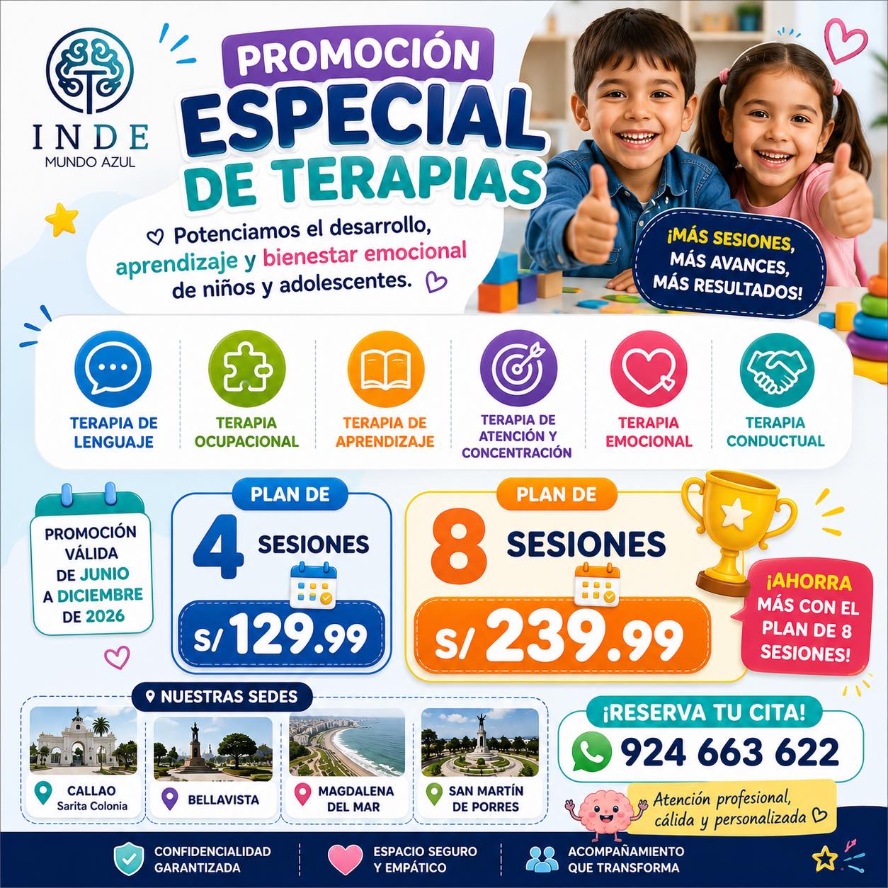 Centro NeuroPediatrico Mundo Azul Facebook ad: NUESTRAS SEDES DE ATENCIÓN