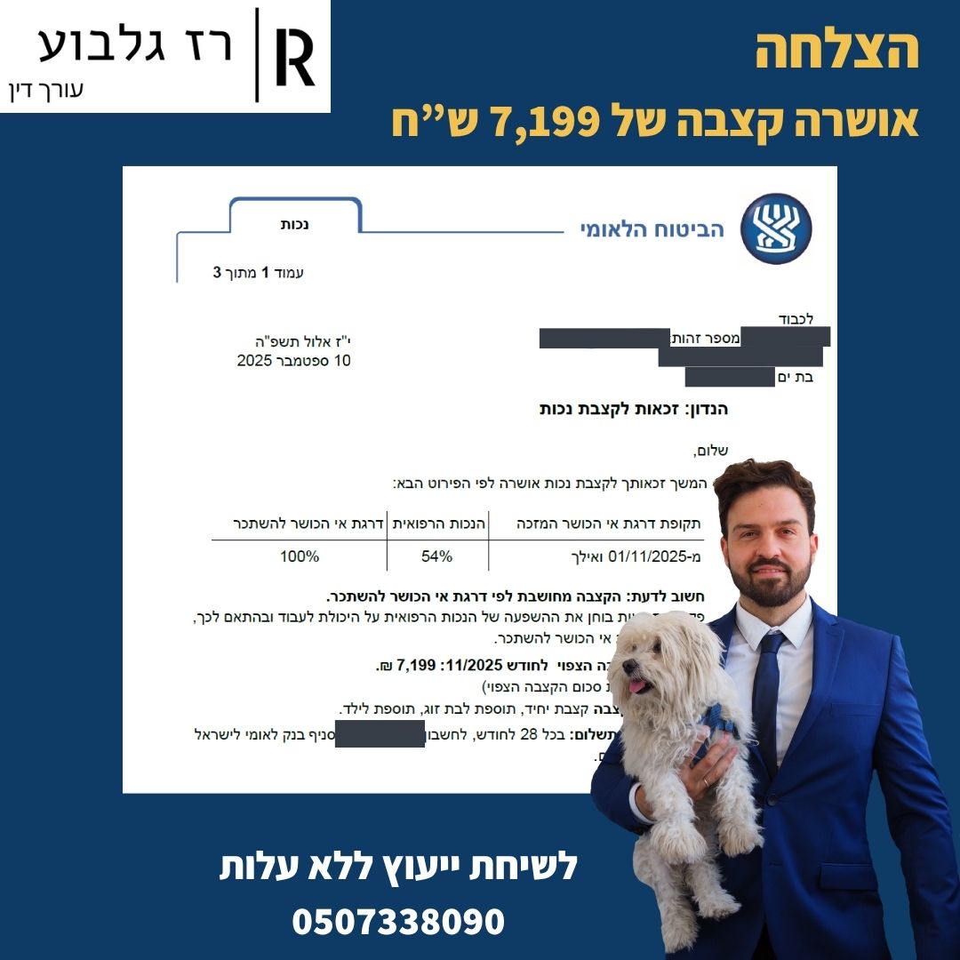 עוד רז גלבוע - מימוש זכויות רפואיות Facebook ad: אל תתמודדו לבד מול ביטוח לאומי