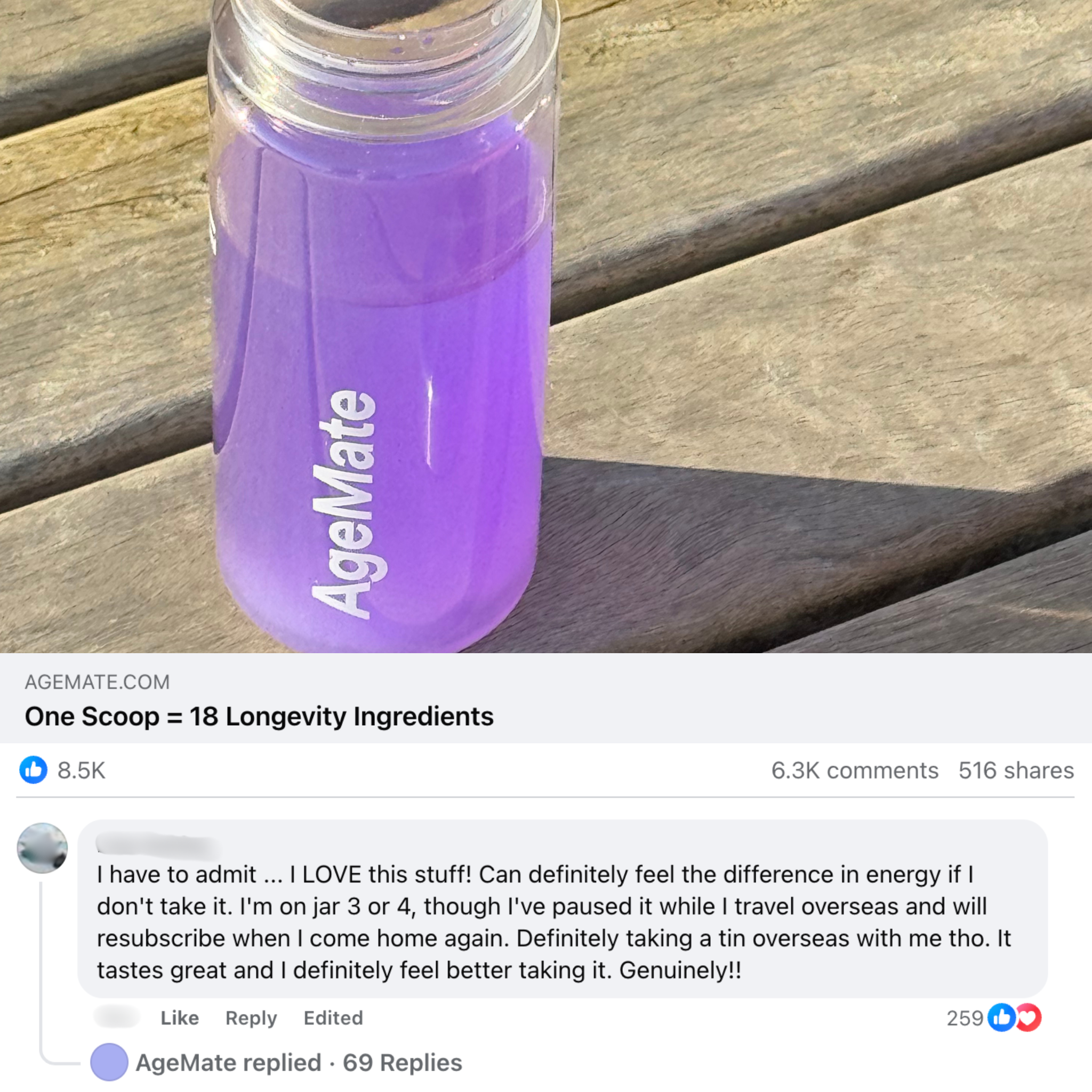 AgeMate Facebook ad