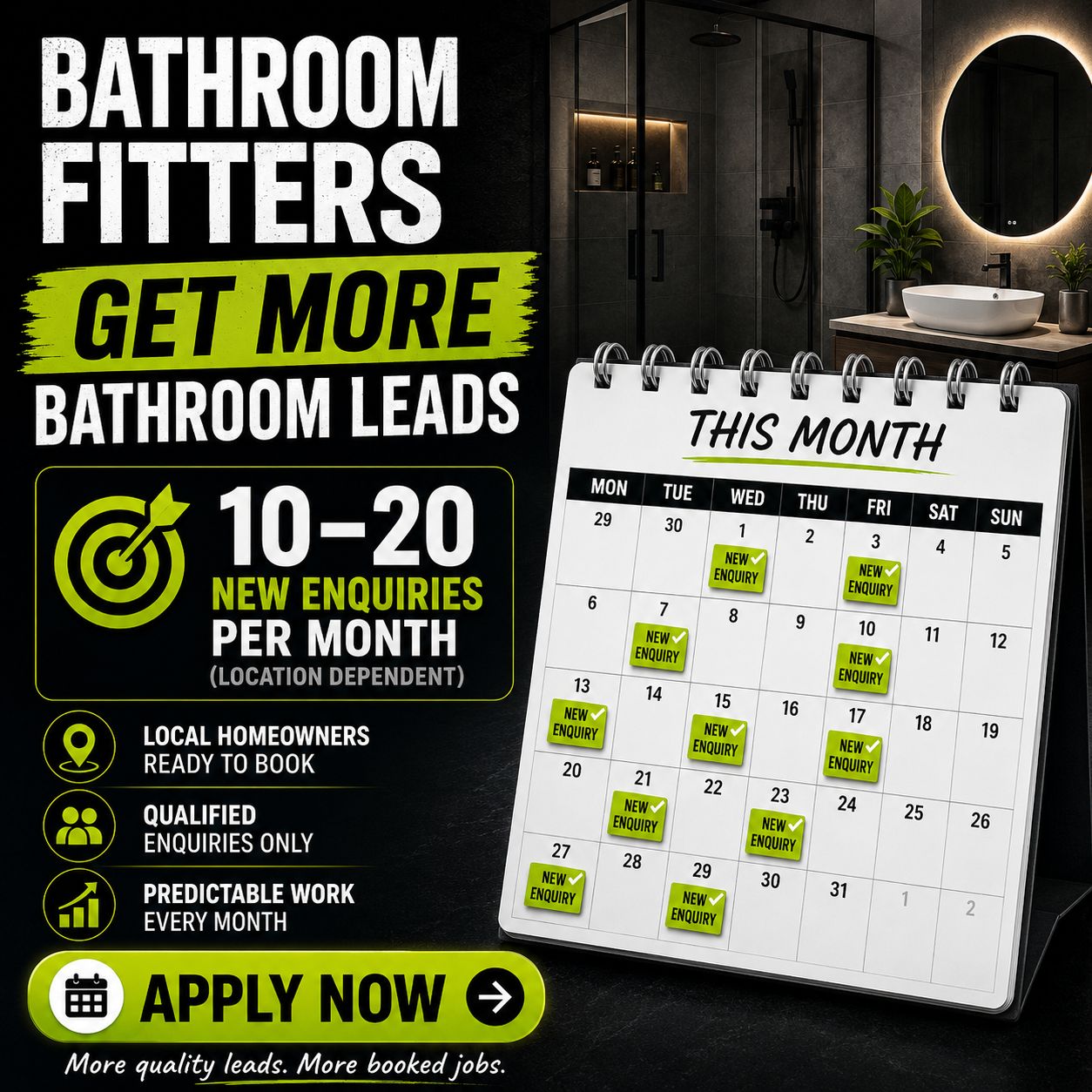 Book-wise Digital Facebook ad: Get more bathroom Leads