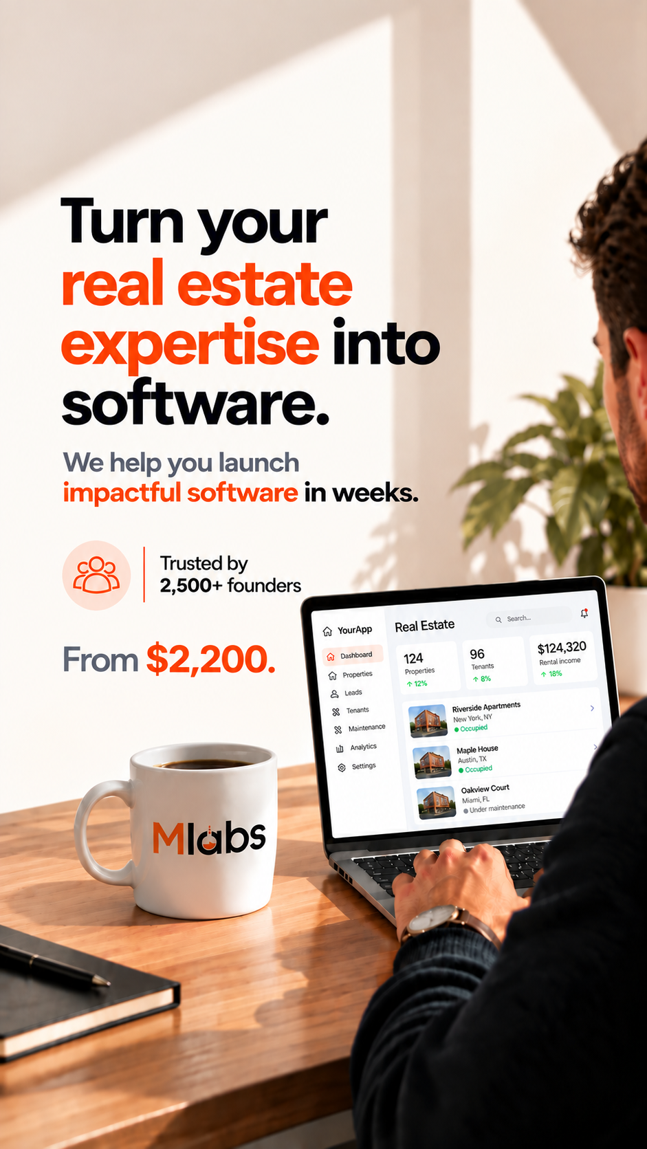 Million Labs Facebook ad: Build Your Real Estate Software