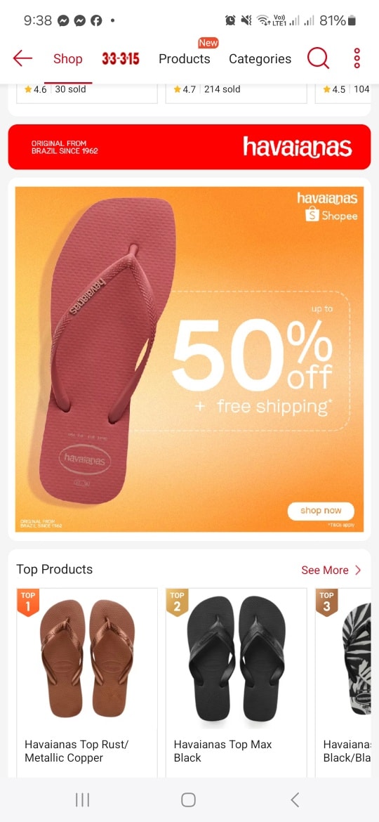 Online Shopping Deals Facebook ad