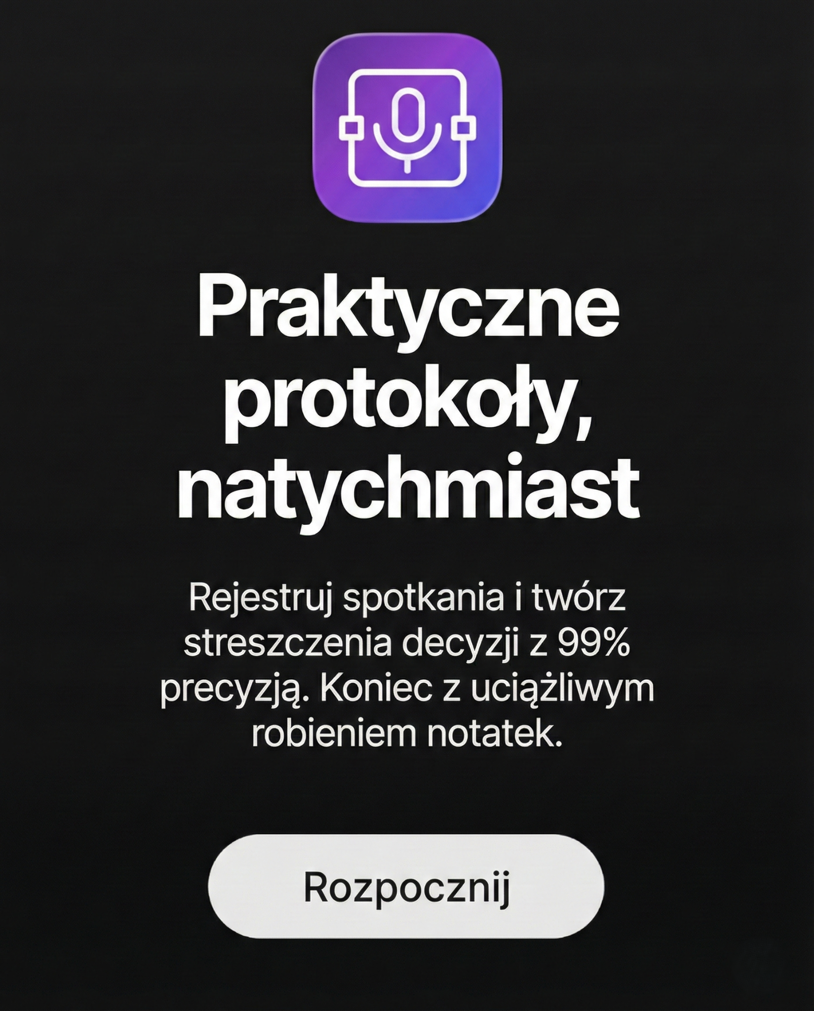 SpeakApp Facebook ad: Przestań notować, zacznij słuchać