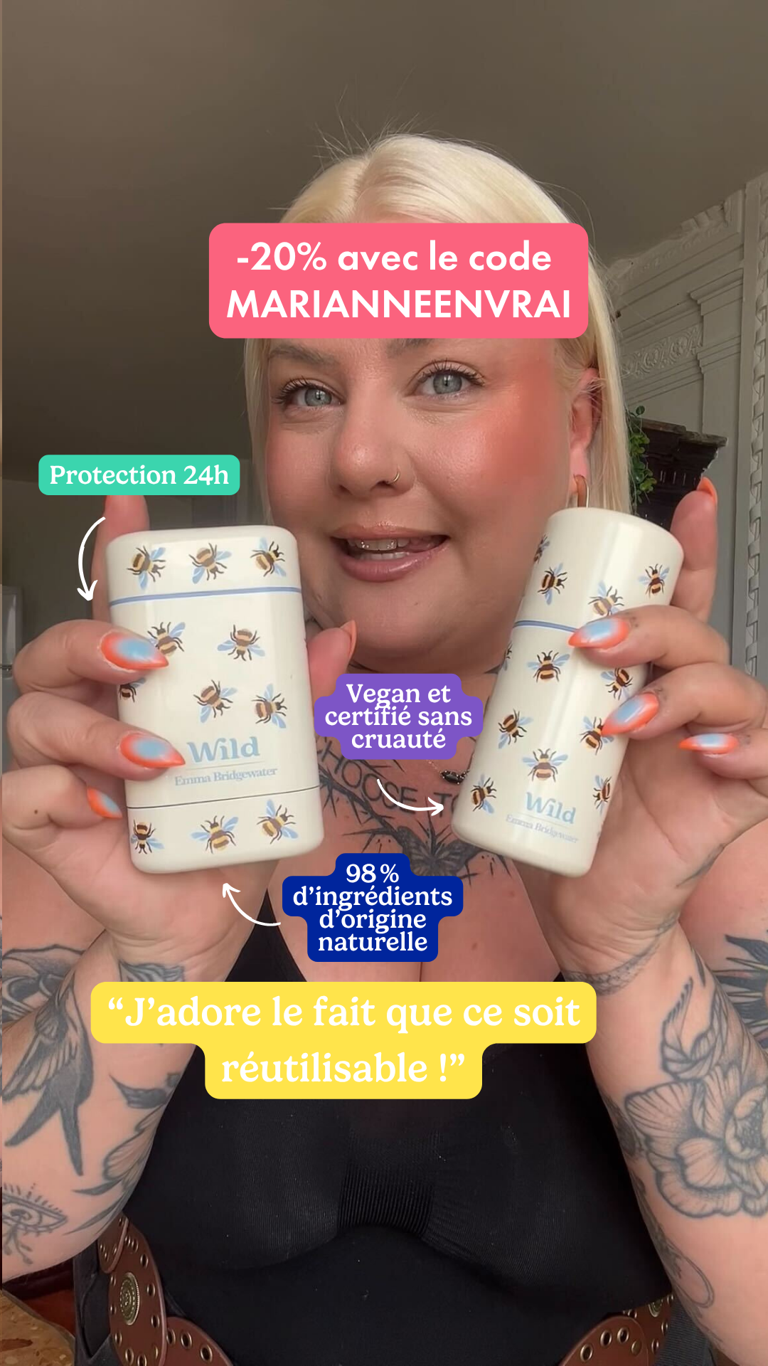 Wild Facebook ad: MARIANNEENVRAI pour -20% sur TOUT le site Wild