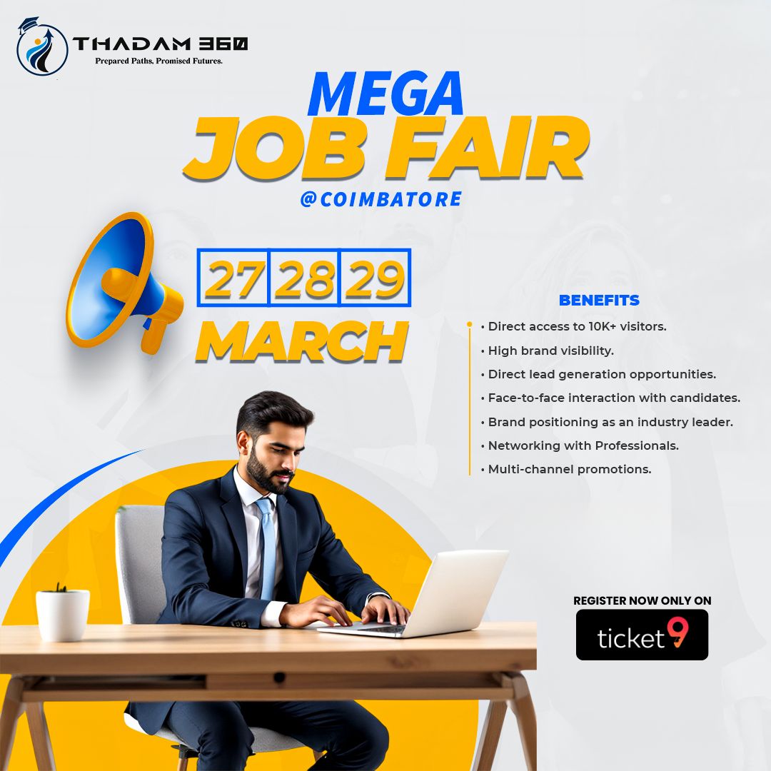 Ticket 9 Facebook ad: Thadam 360, Education Expo & Job Fair 2026