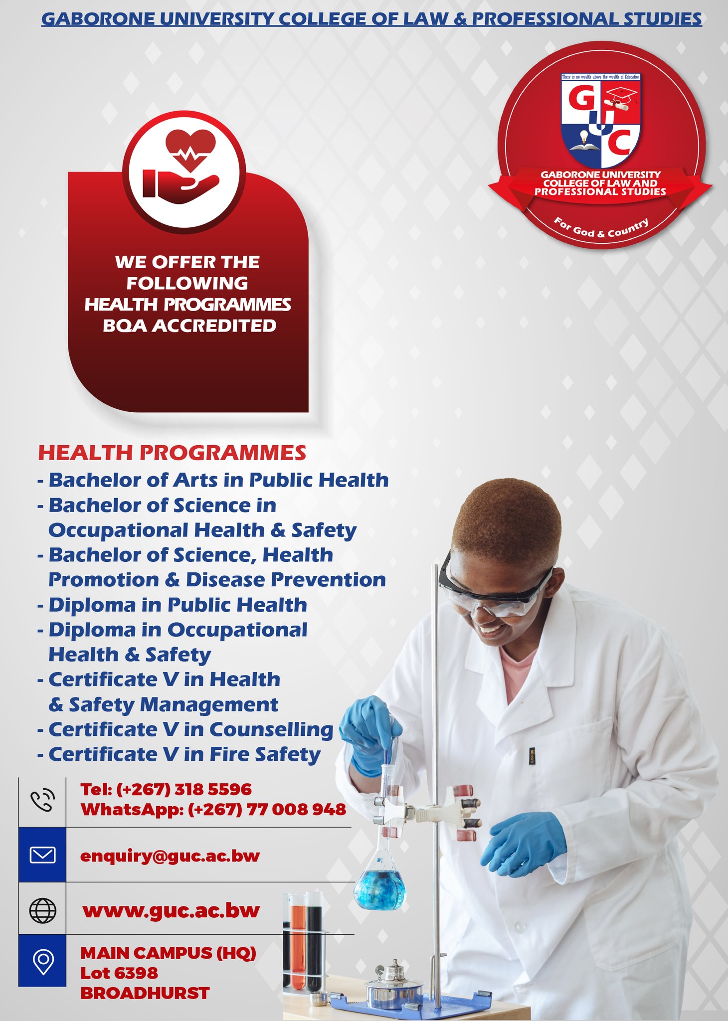 Gaborone University College of Law & Professional Studies Facebook ad