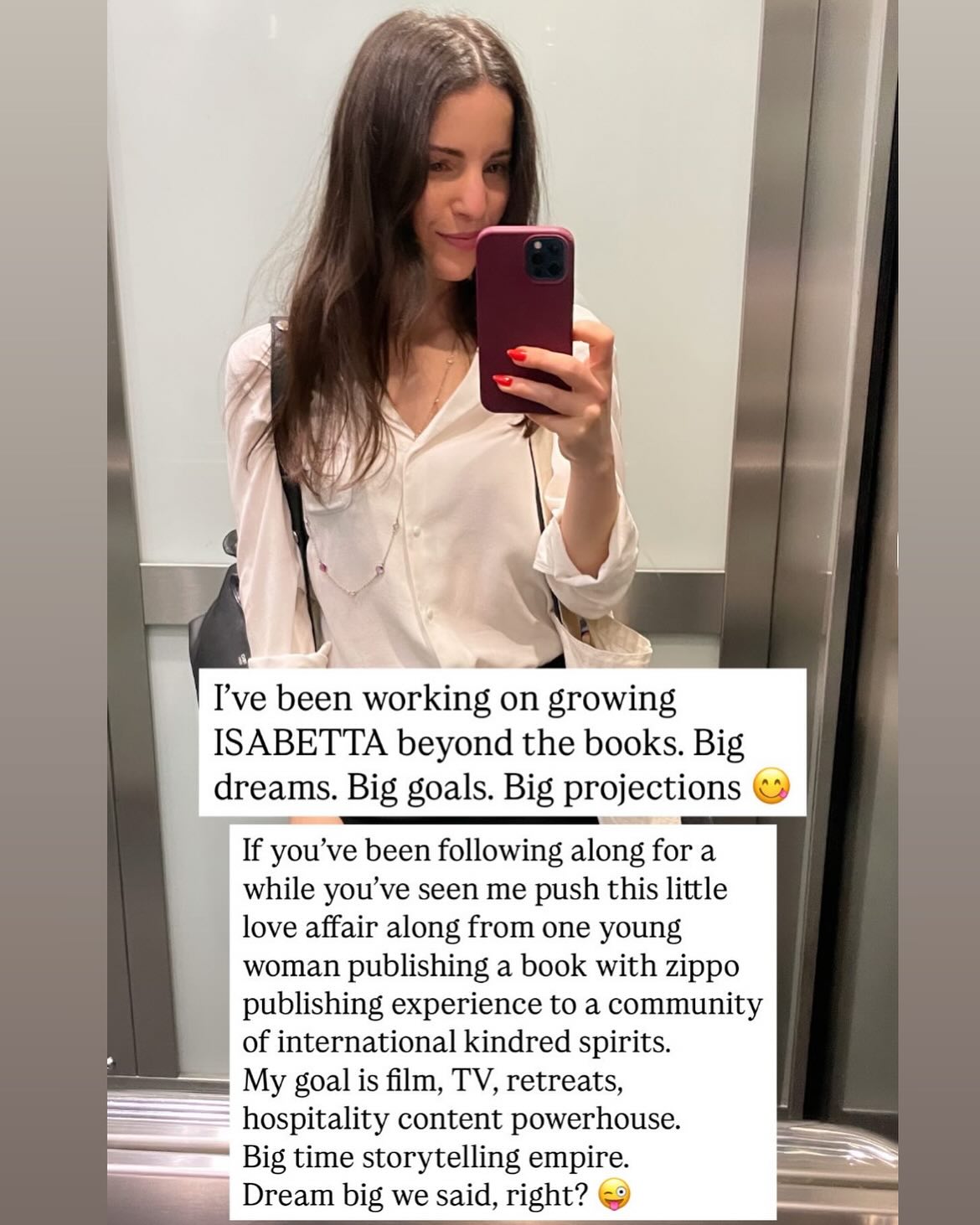 Isabetta Andolini Facebook ad: What do you do with a BIG DREAM