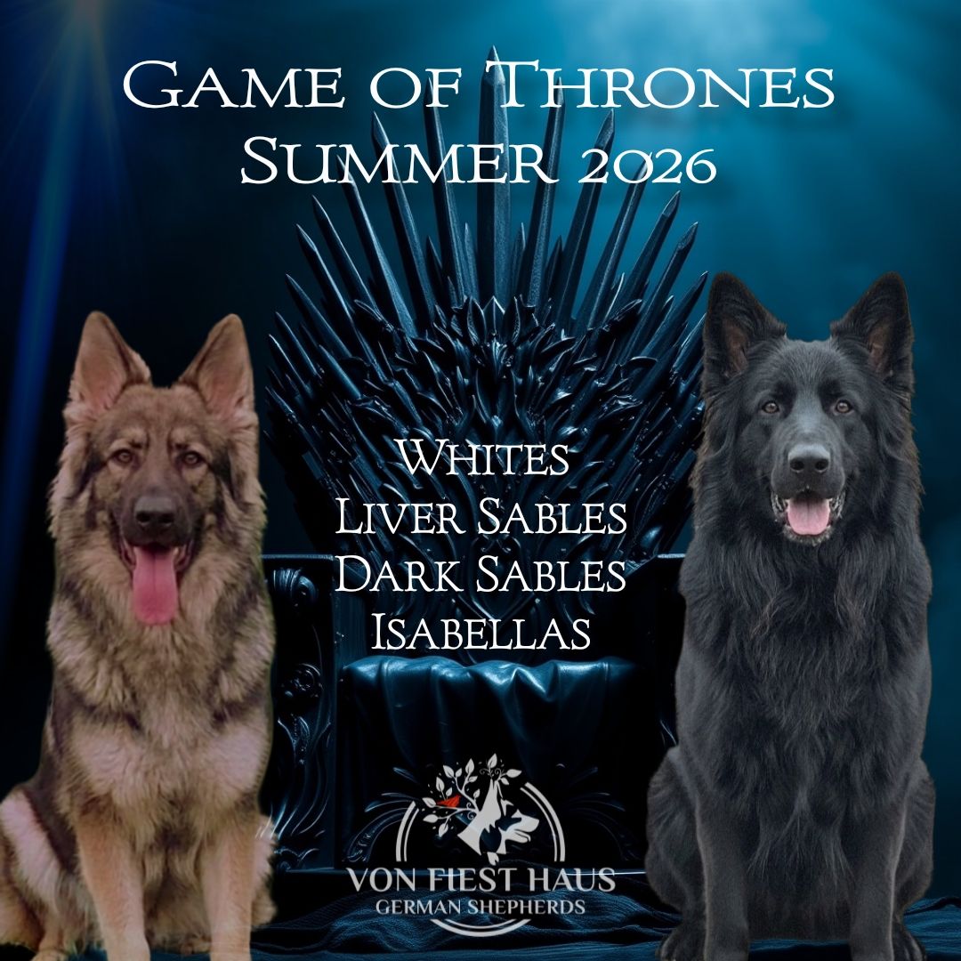 Von Fiest Haus German Shepherds LLC. Facebook ad: We couldn't wait to get this message out…