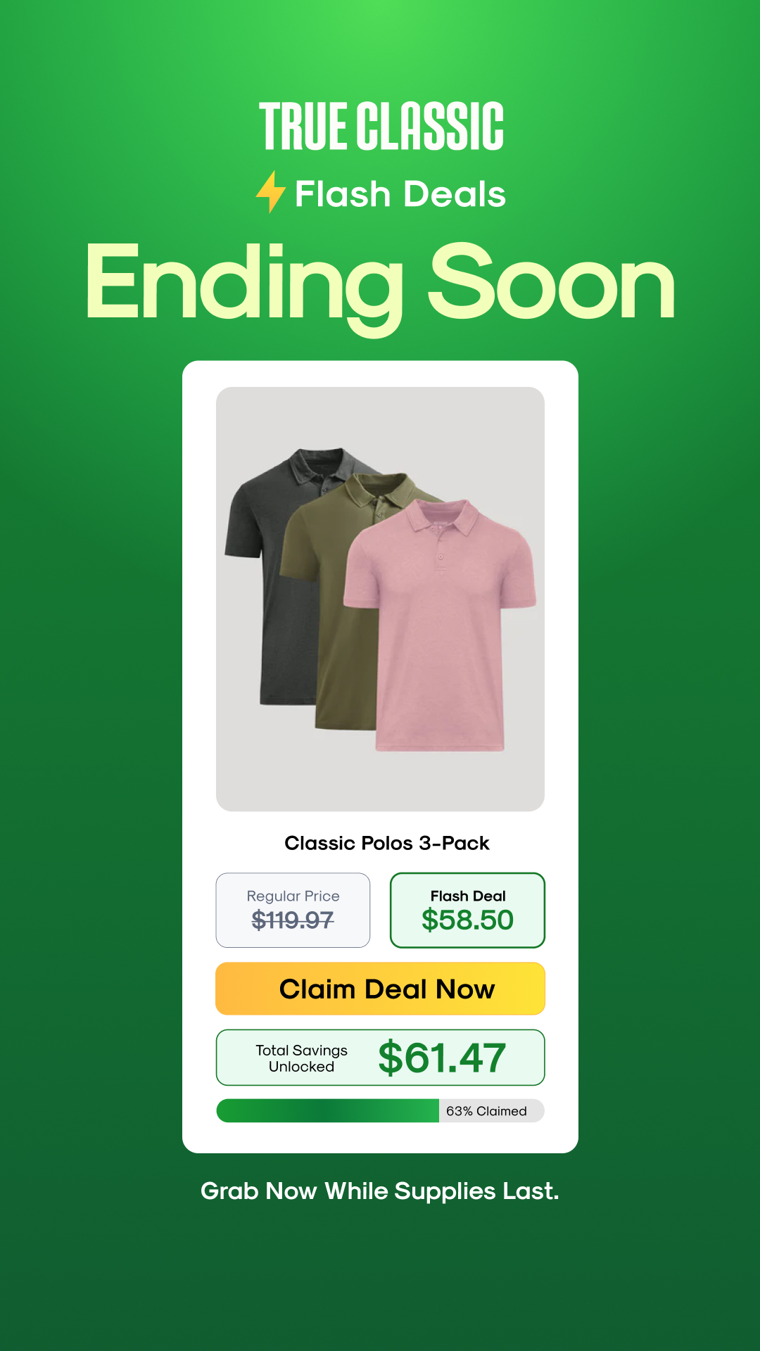 True Classic Facebook ad