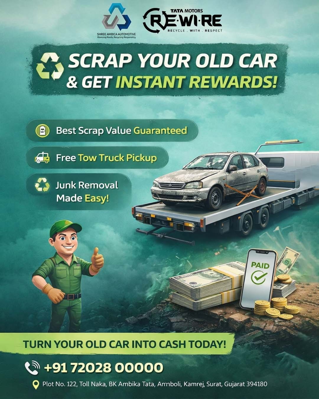 Shree Ambica Automotive Pvt. Ltd. Facebook ad: Turn your old car into instant cash