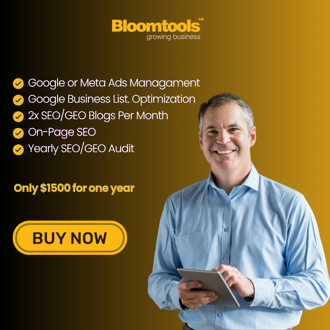 Bloomtools Canada Facebook ad: Get 1 Year of Digital Marketing for $1,500!