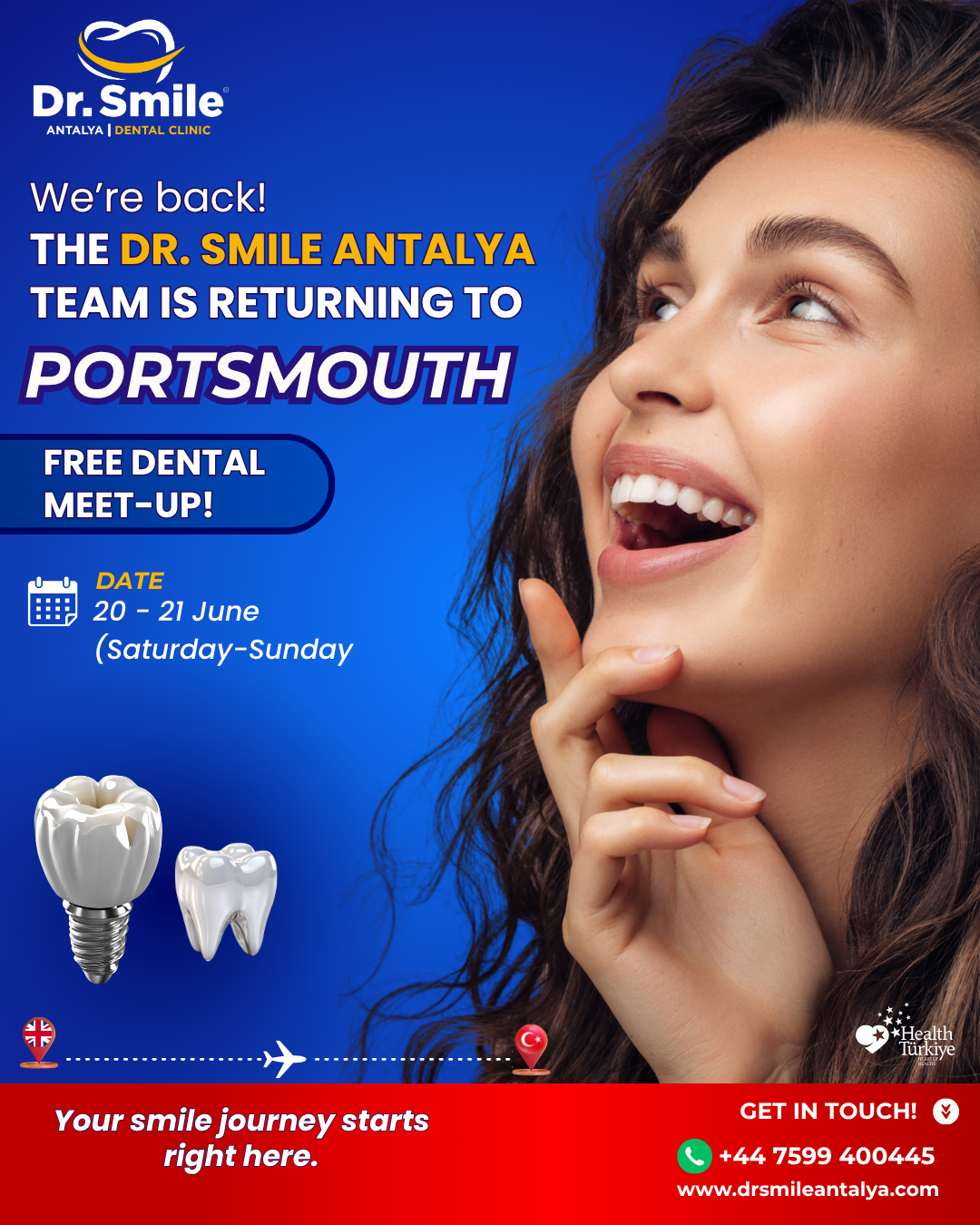 Dr Smile Antalya Dental Clinic Facebook ad: FREE DENTAL MEET-UP!