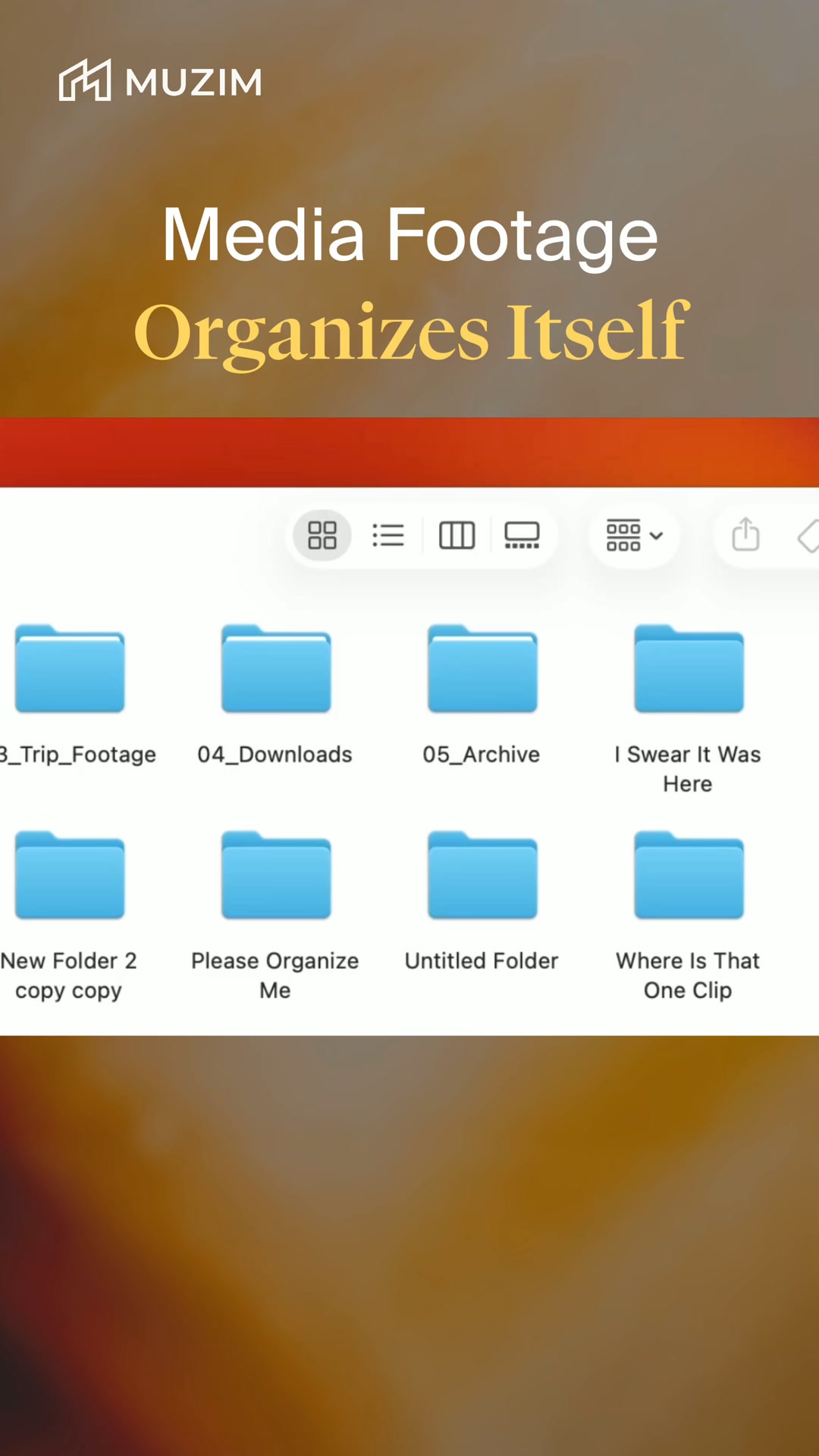 MUZIM Facebook ad: The AI-native Finder for Mac & PC