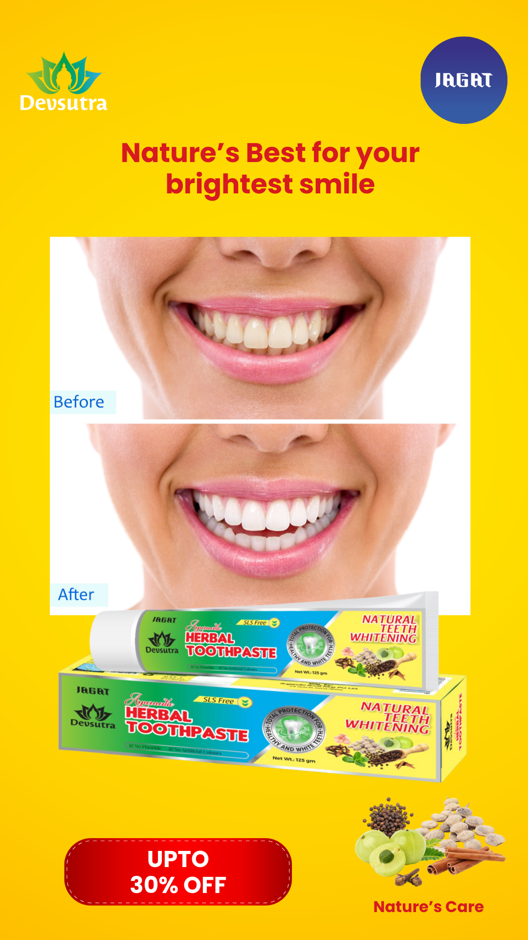 Jagat Home-Care and Hygiene Facebook ad: Herbal Whitening That Works