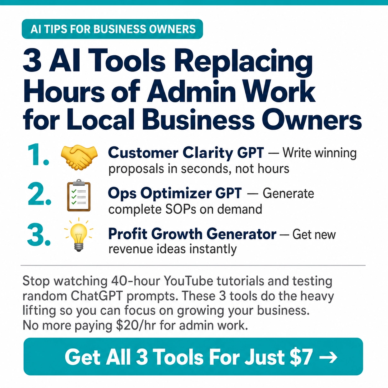 Finovate Facebook ad: The AI Toolkit Local Business Owners Actually Use