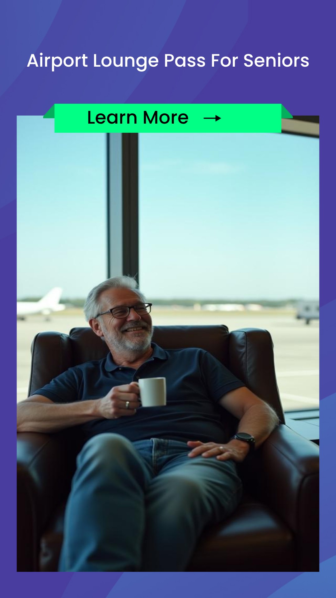 AdvisorBooth Glimpse Facebook ad: Airport Lounge Pass For Seniors