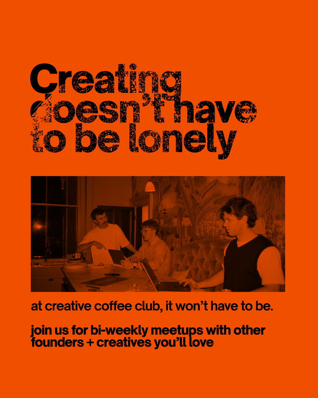 Creative Coworking Club Facebook ad: Meet your creative community