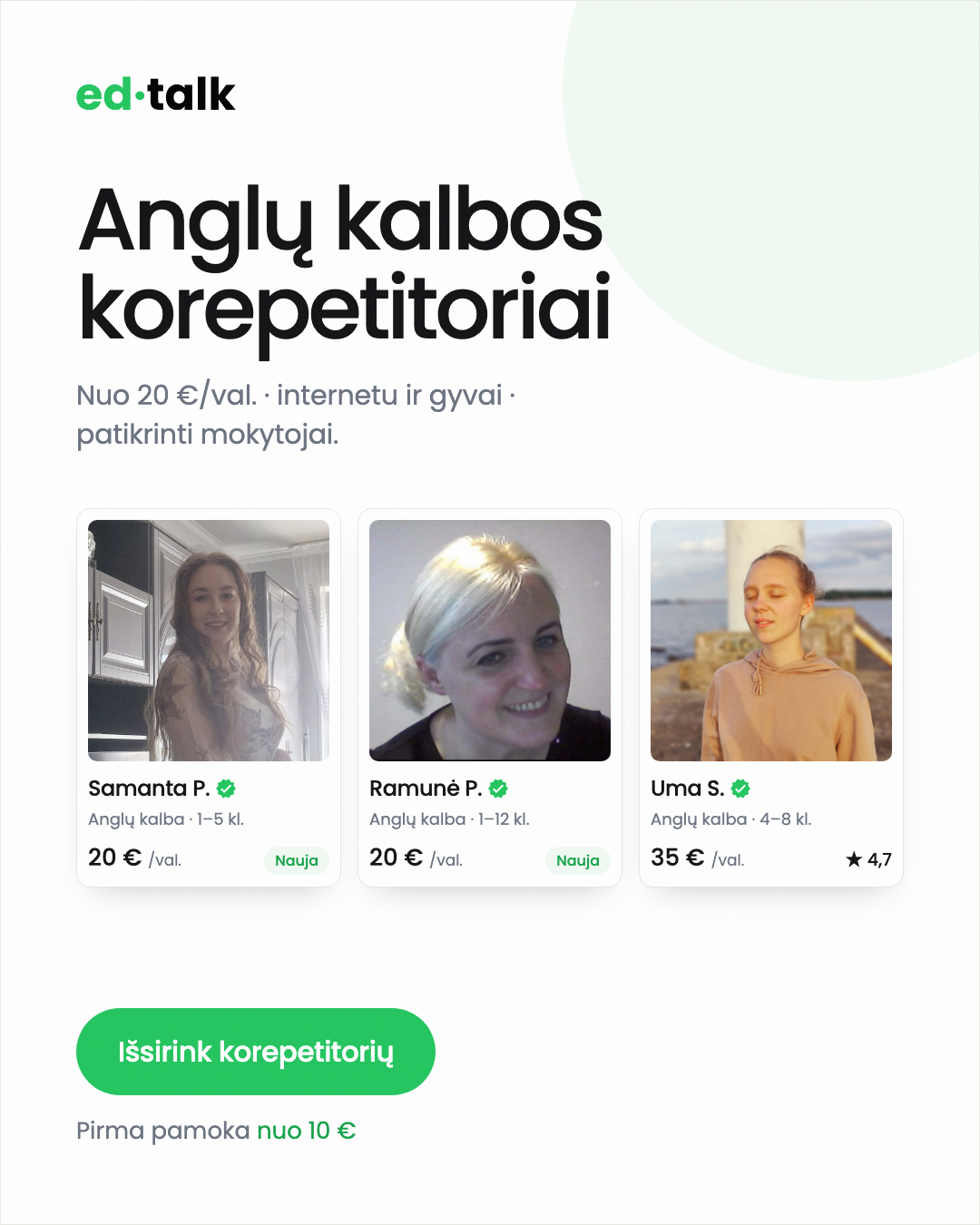 Edtalk korepetitoriai Facebook ad