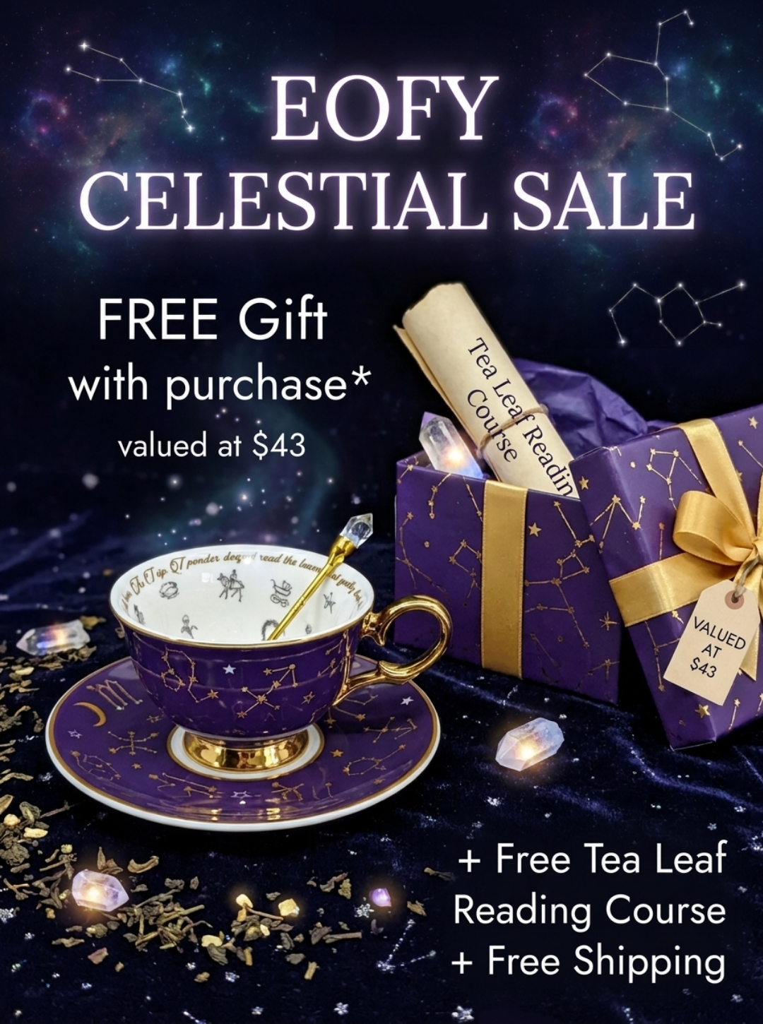 Tea With Karin Facebook ad: Free $43 gift with every order over $50