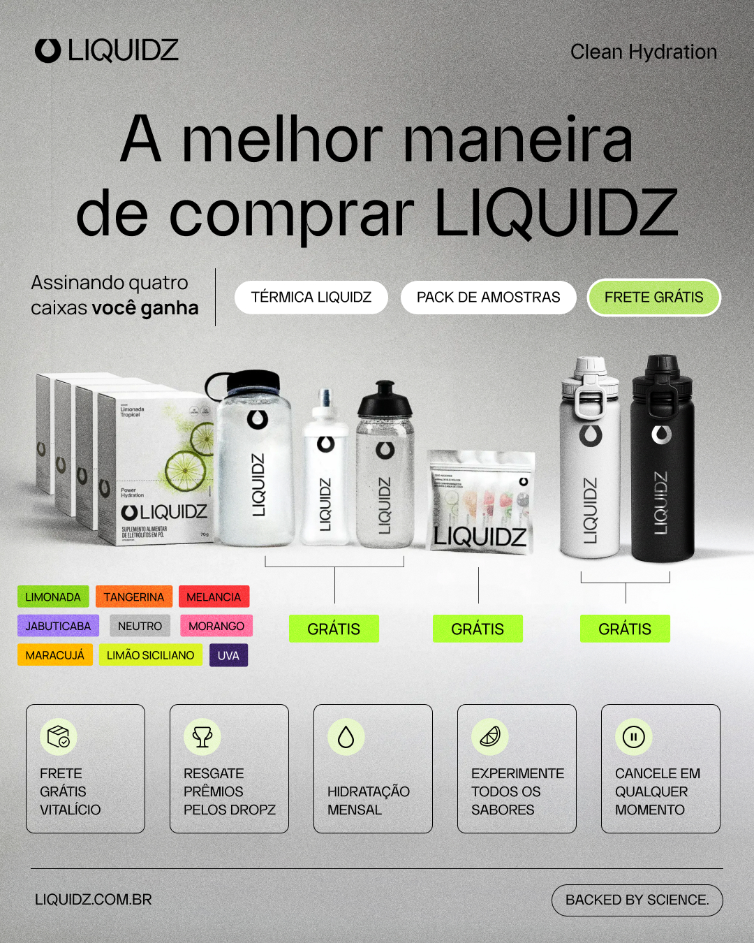 LIQUIDZ Facebook ad: Hidratação Funcional. Zero açúcares