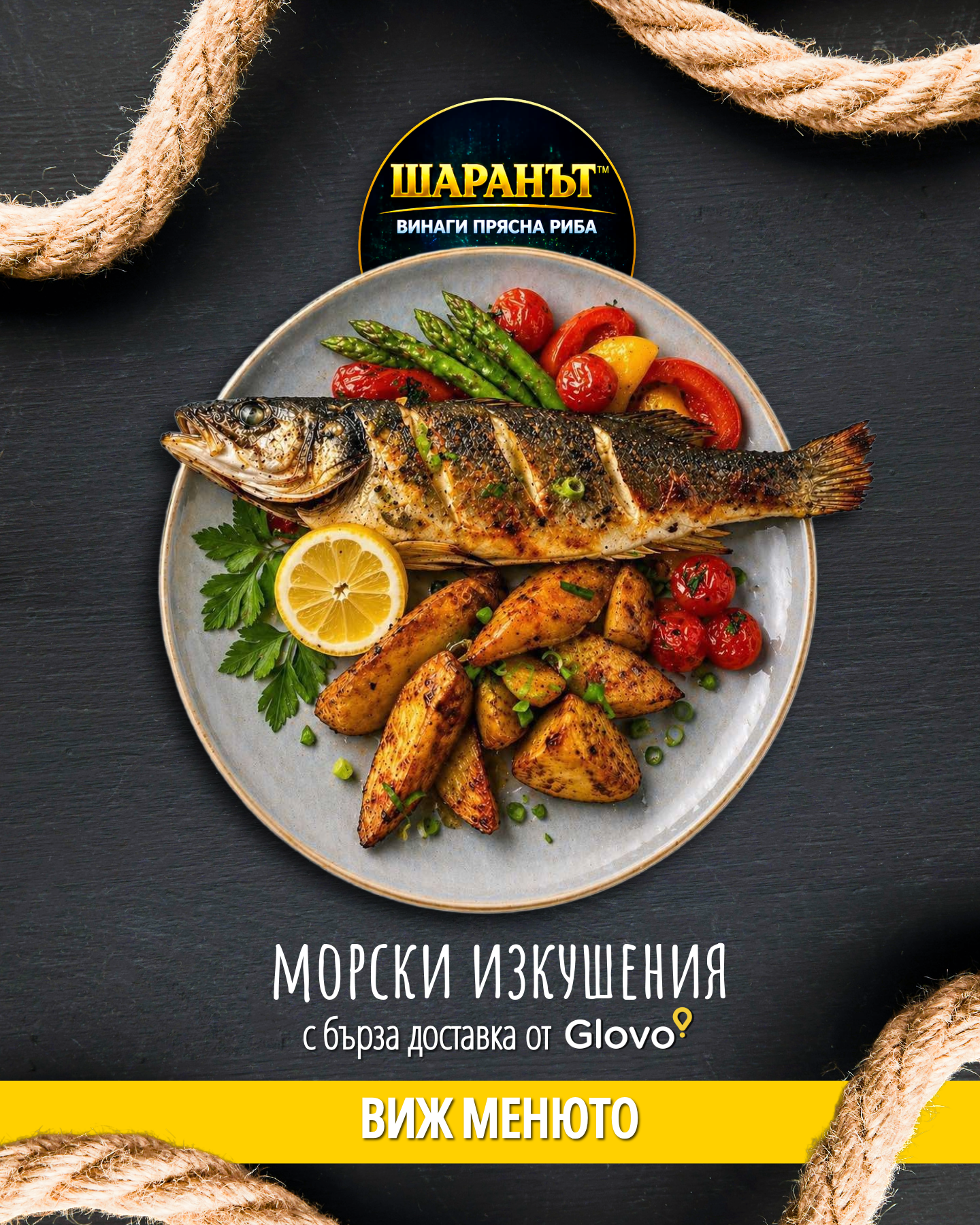 Шаранът / Sharanat Facebook ad: Поръчай любимата си морска храна онлайн