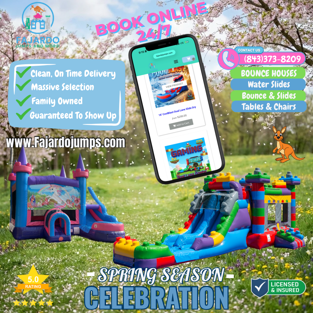 Fajardo Jumps & More Facebook ad: Bounce House Rentals Made Easy