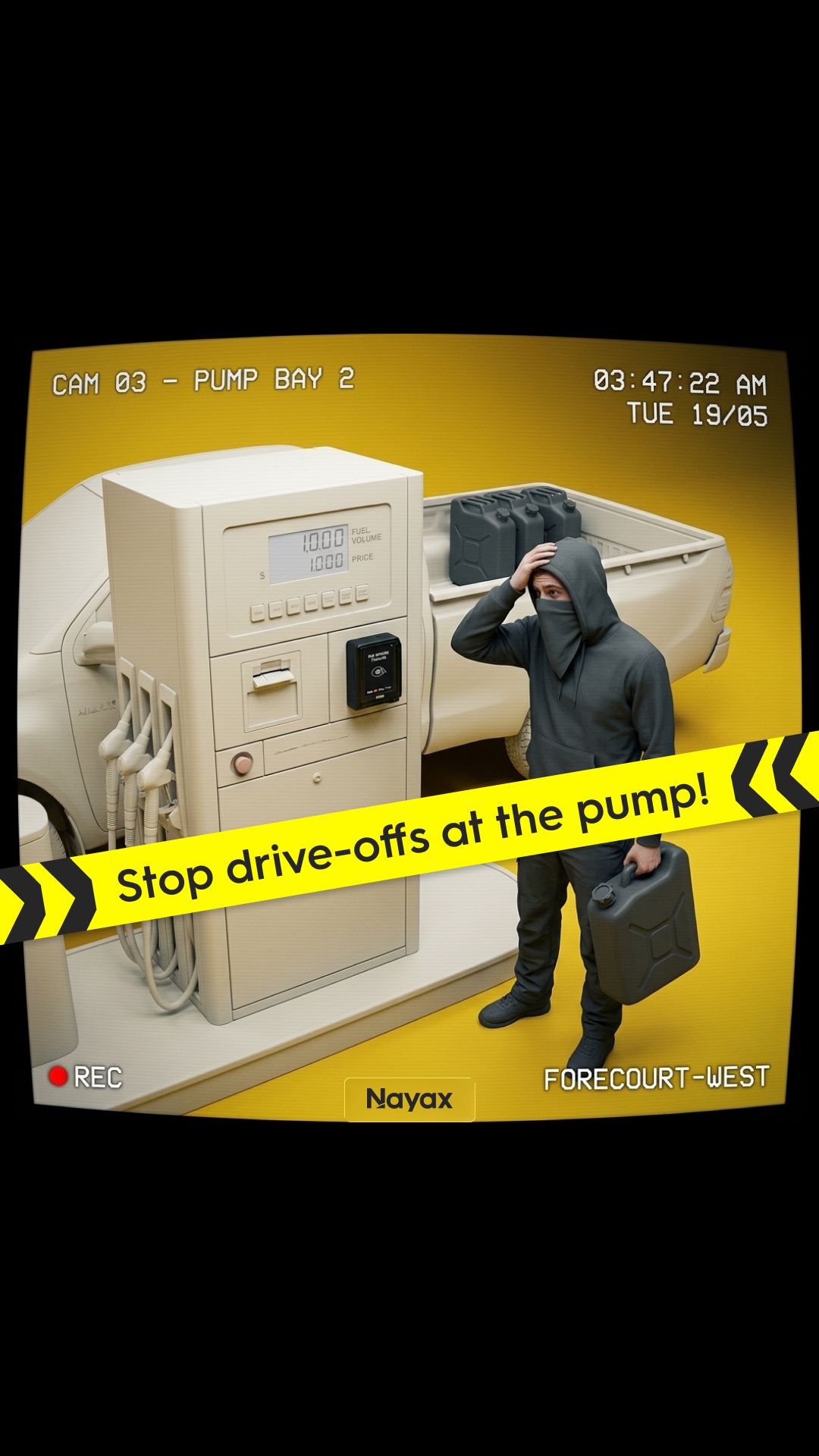 Nayax Facebook ad: Stop losing fuel to thieves. Retrofit Pay-at-Pump.