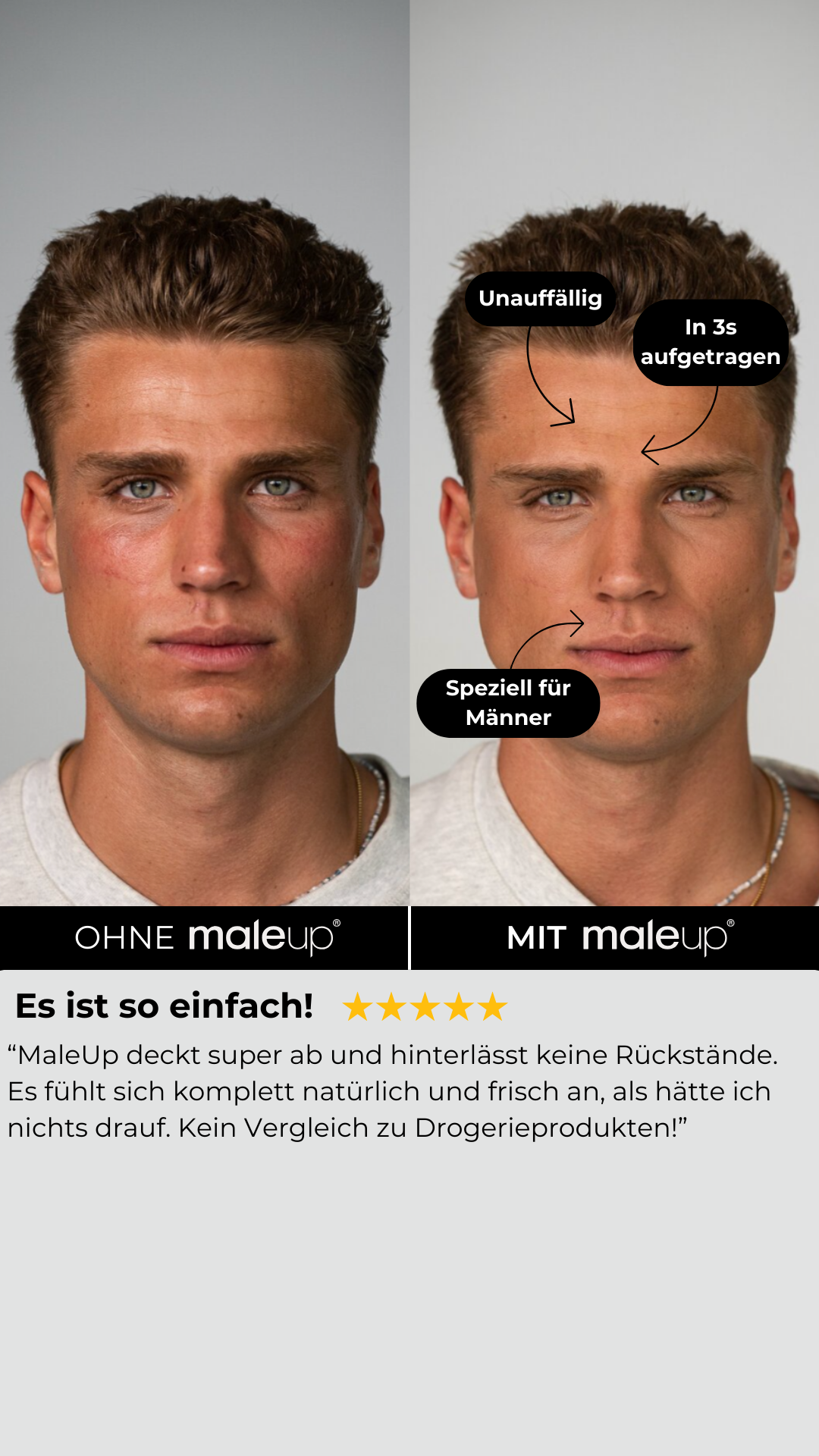 MaleUp Facebook ad