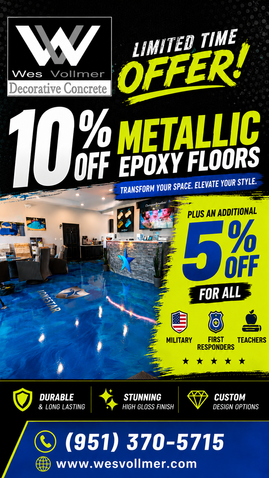 Wes Vollmer Decorative Concrete Facebook ad from May 21, 2026