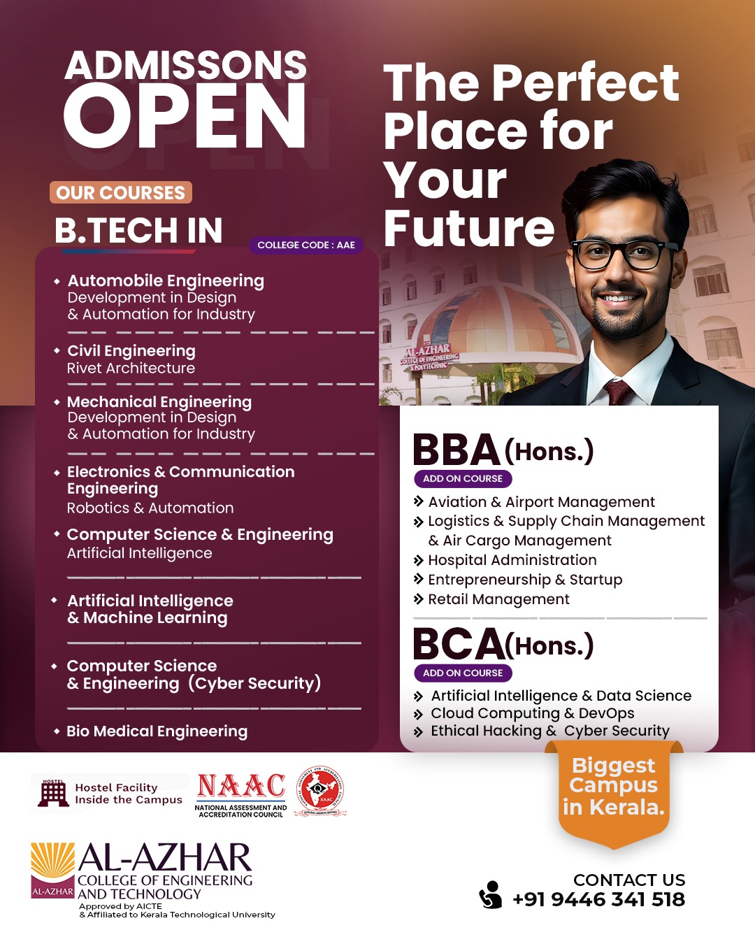 Al Azhar College of Engineering and Technology, Thodupuzha Facebook ad