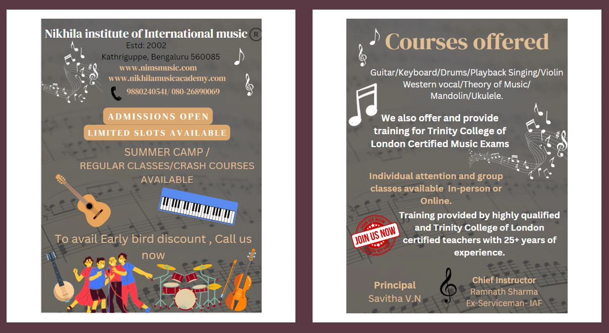 Nikhila Institute Of International Music Facebook ad: We are excited to share with you the…