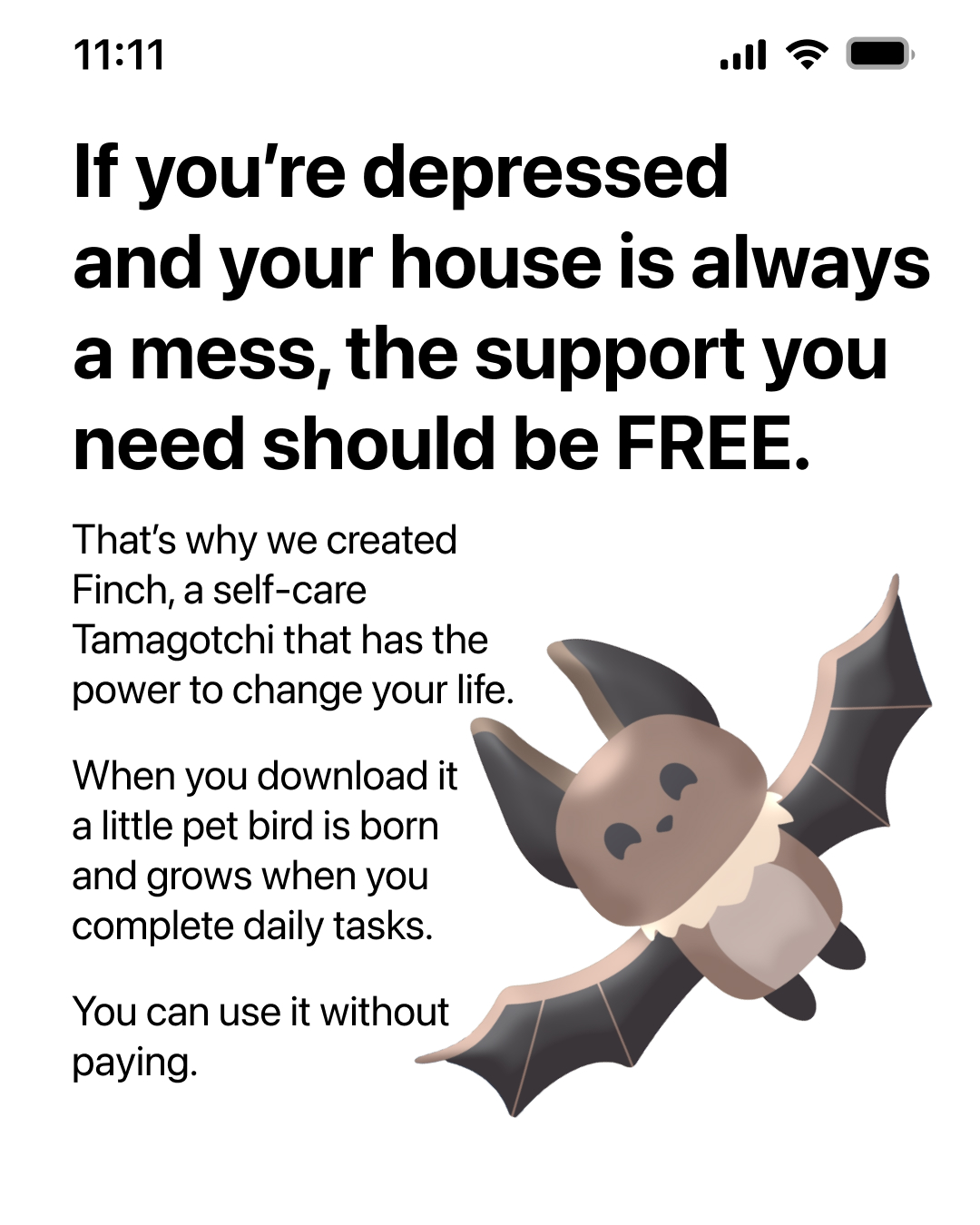 Finch Facebook ad