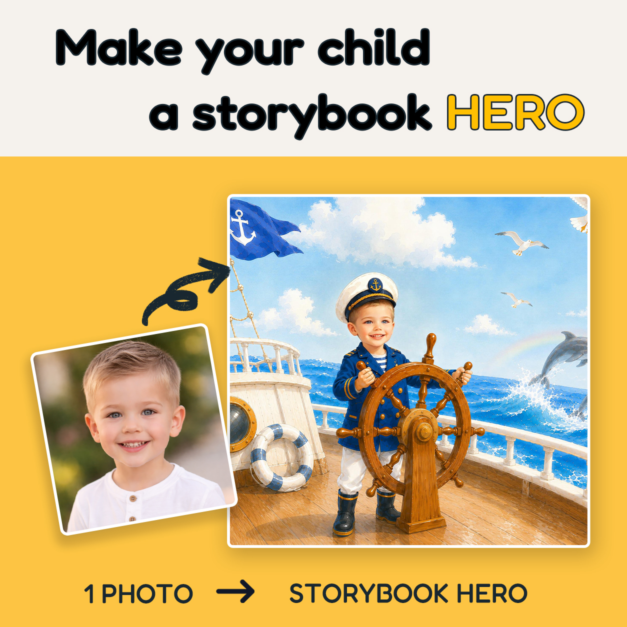 PortraTale Facebook ad: Portratale·personalized storybook·Big Adventures Explorer…