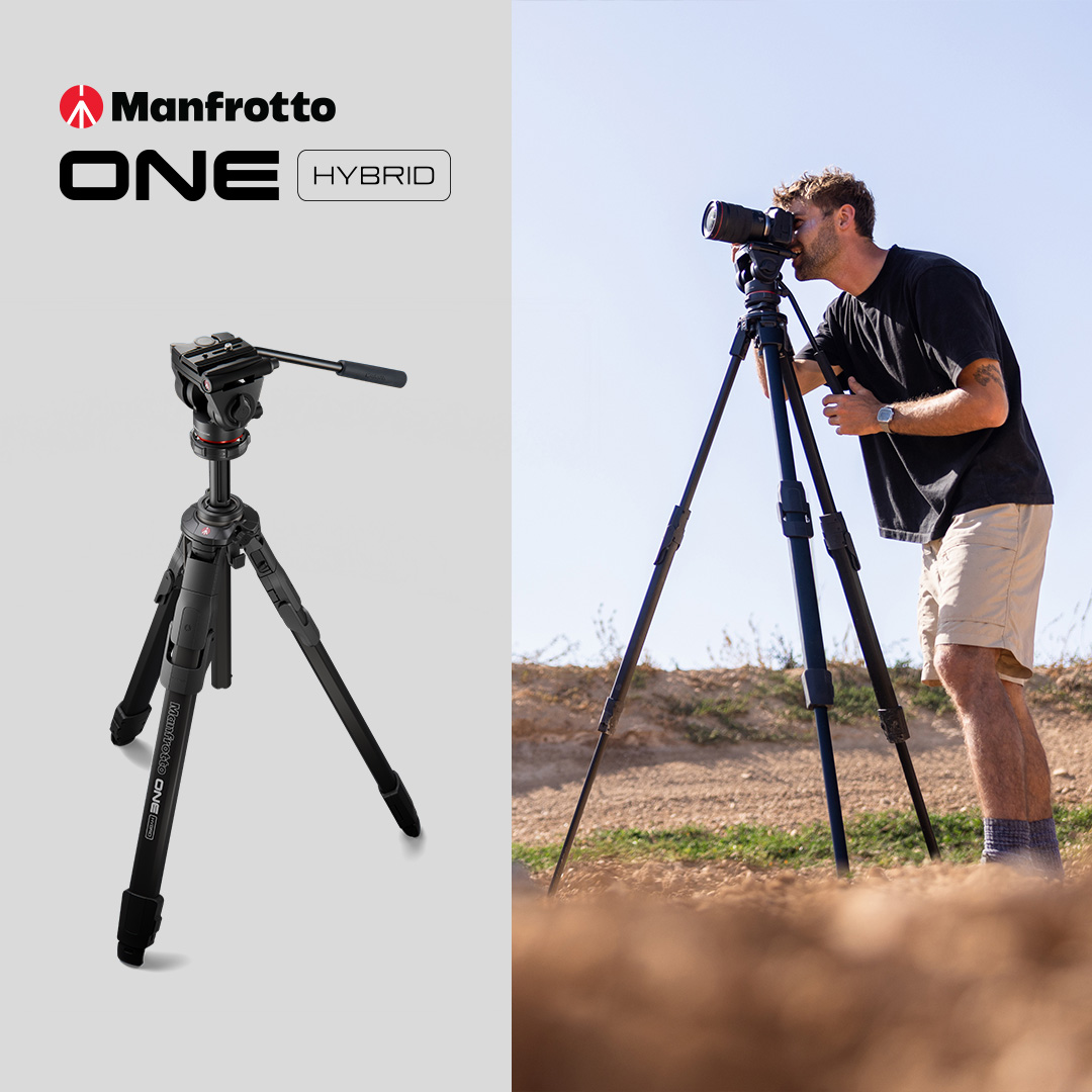 Manfrotto Facebook ad: One hybrid system for photo and video creators.