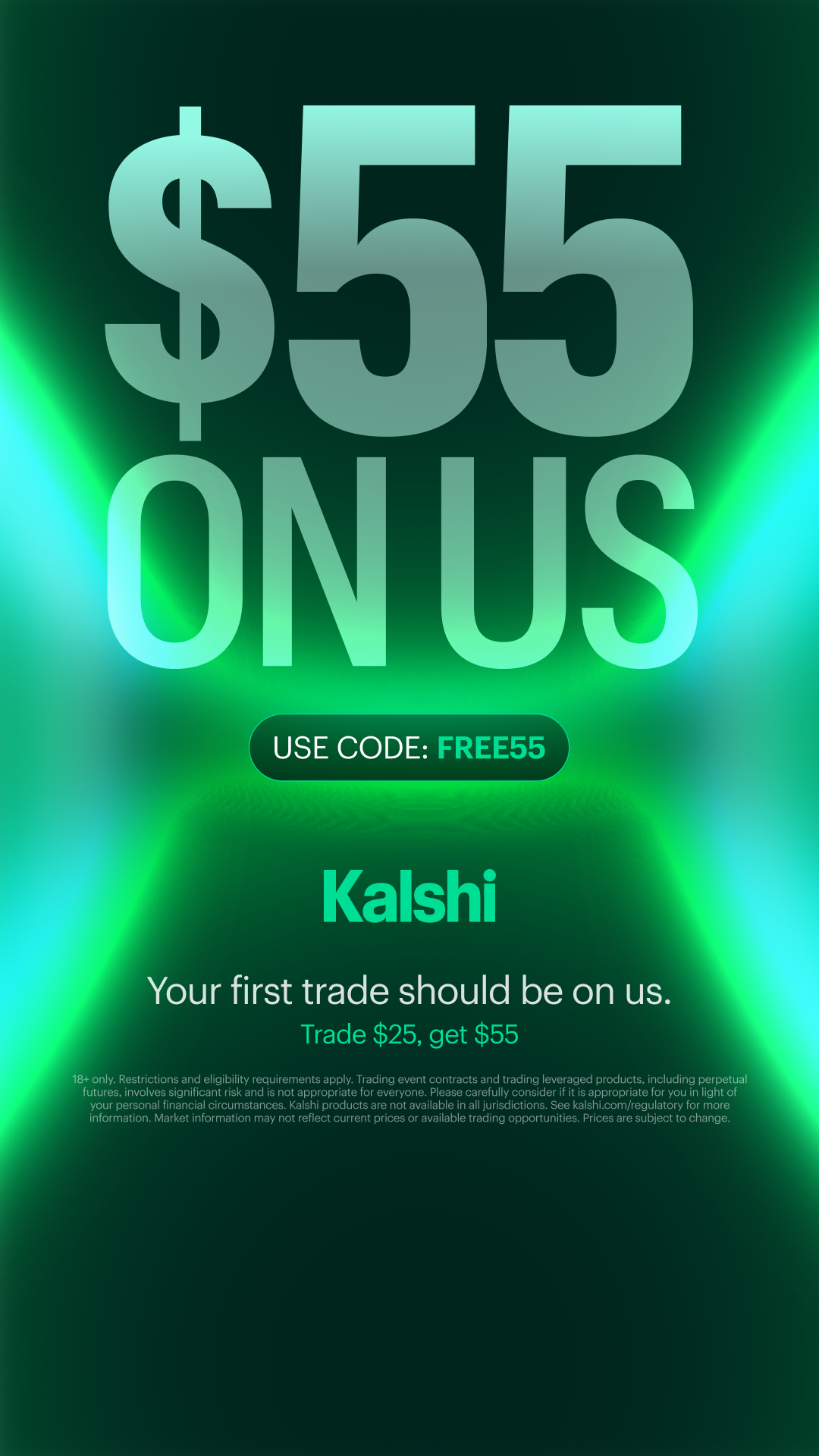 Kalshi - Trade the Headlines Facebook ad: Kalshi: Trade Football & more