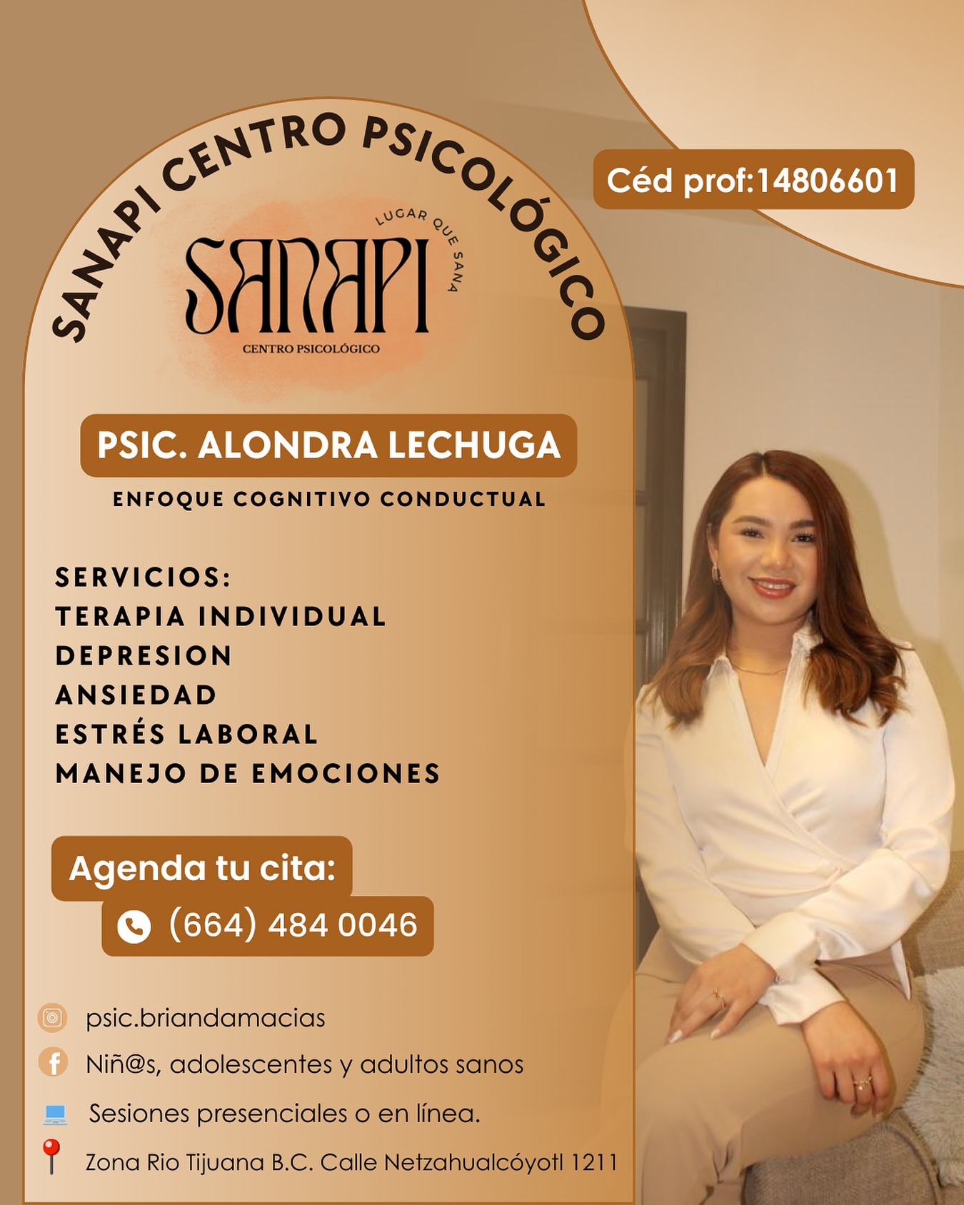 Sanapi Centro Psicológico Facebook ad: ¿Sientes que la ansiedad, el estrés o la…
